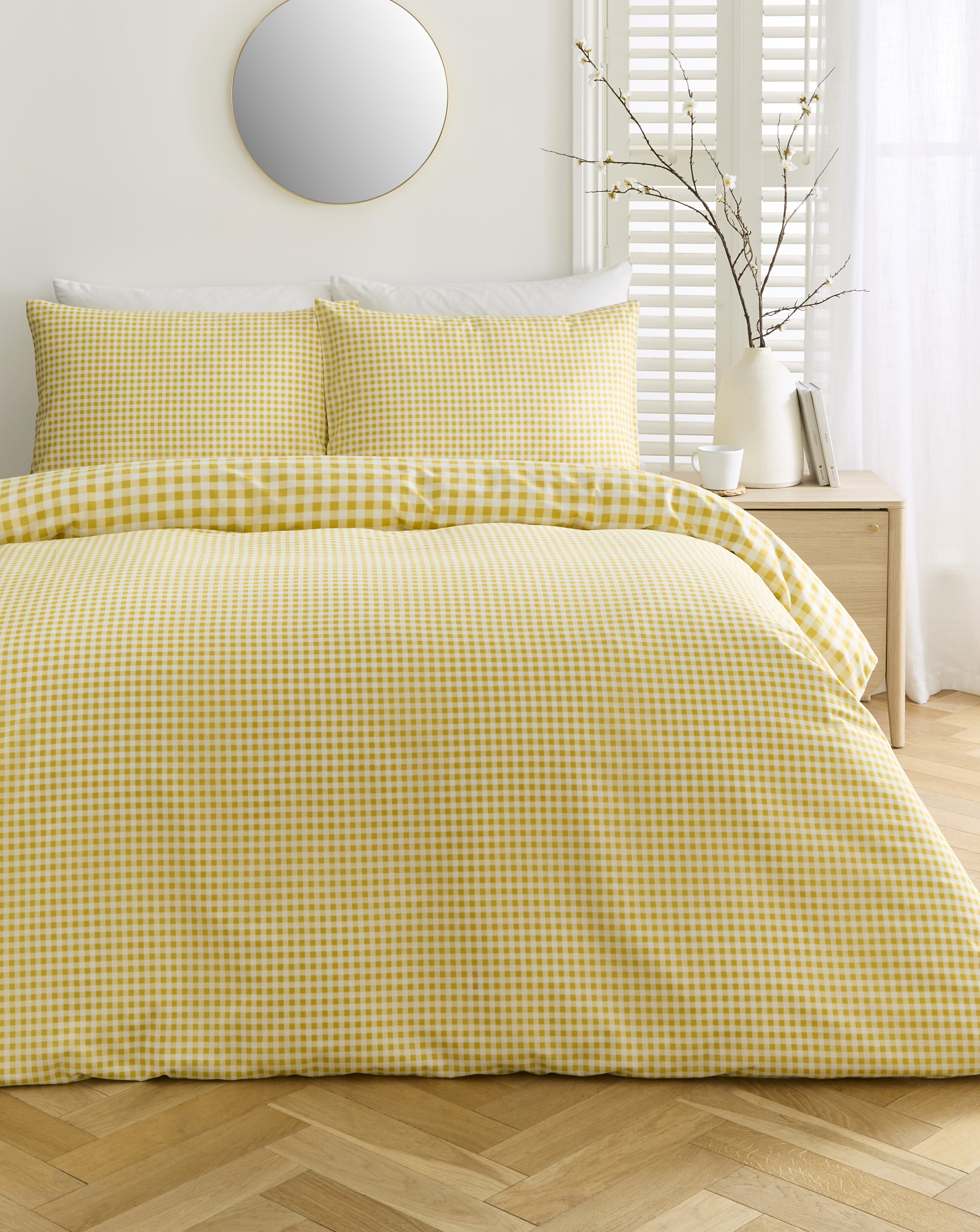 Gingham Cotton Blend Duvet Cover Set