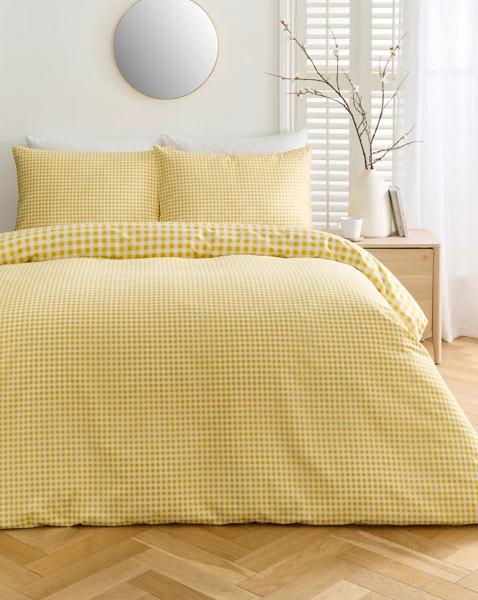 Gingham Cotton Blend Duvet Cover Set