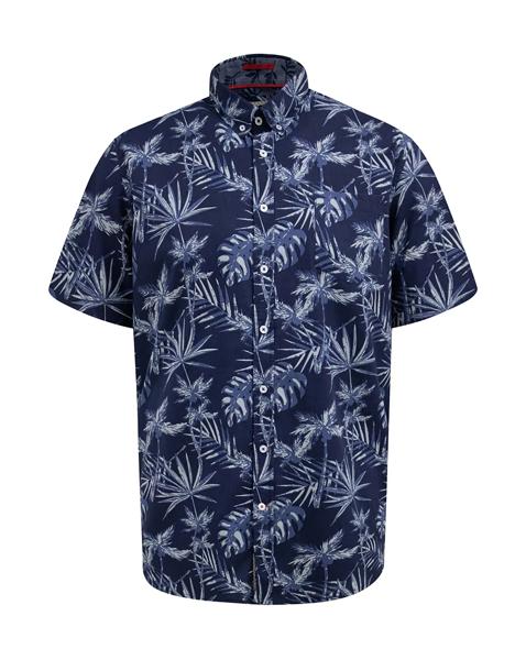 New In - D555 Truro Navy Hawaiian S/S Shirt