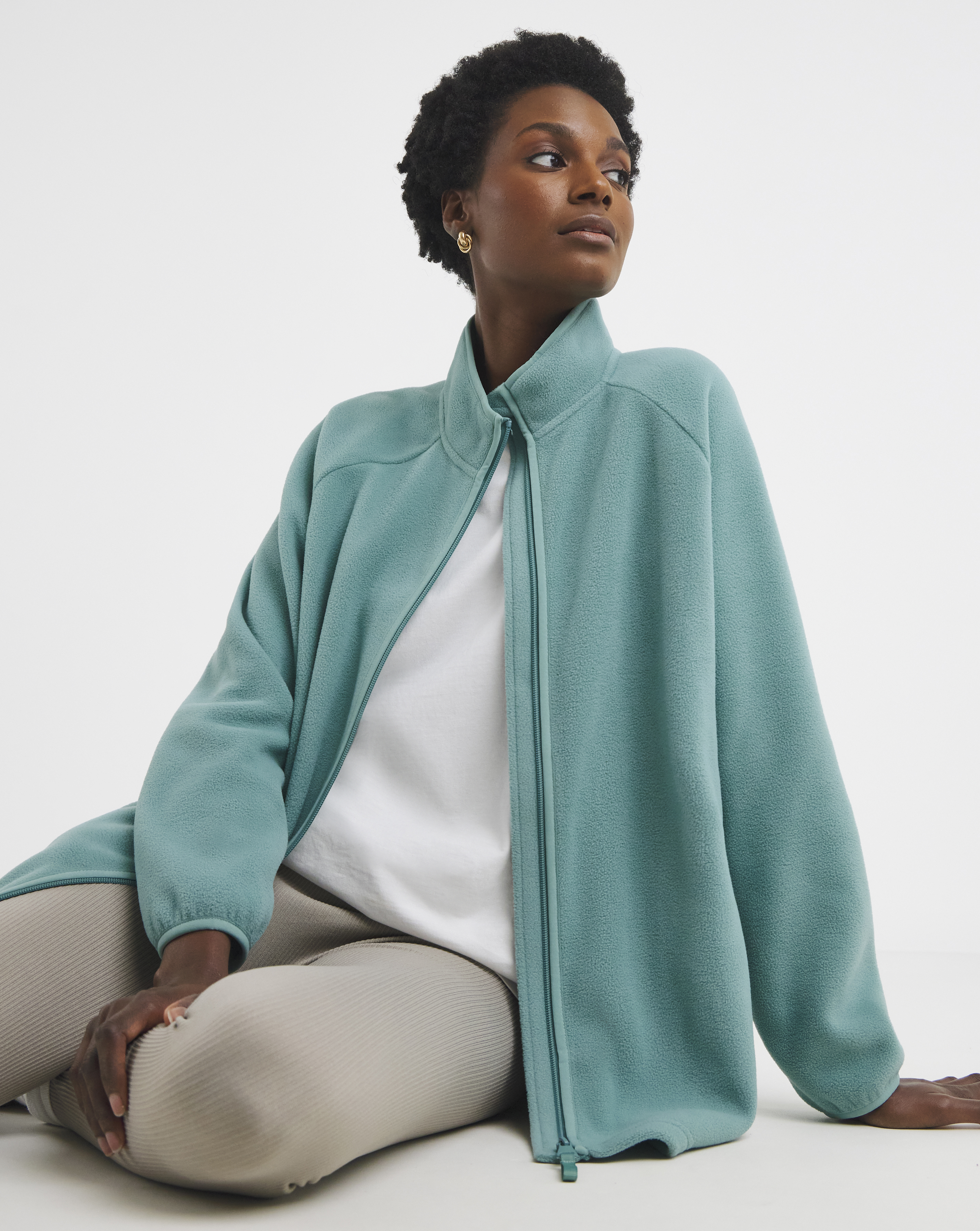 ZIP THROUGH LONGLINE FLEECE
