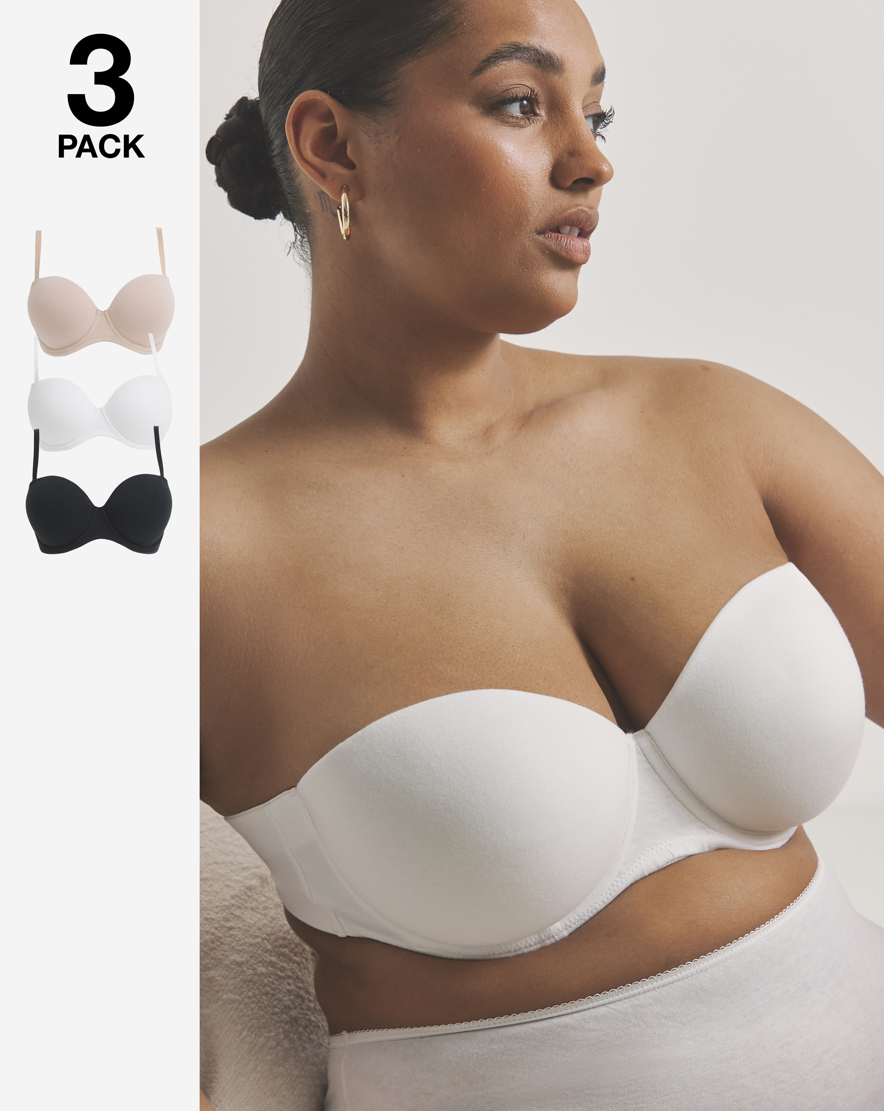 Pretty Secrets 3Pack Cotton Multiway Bra