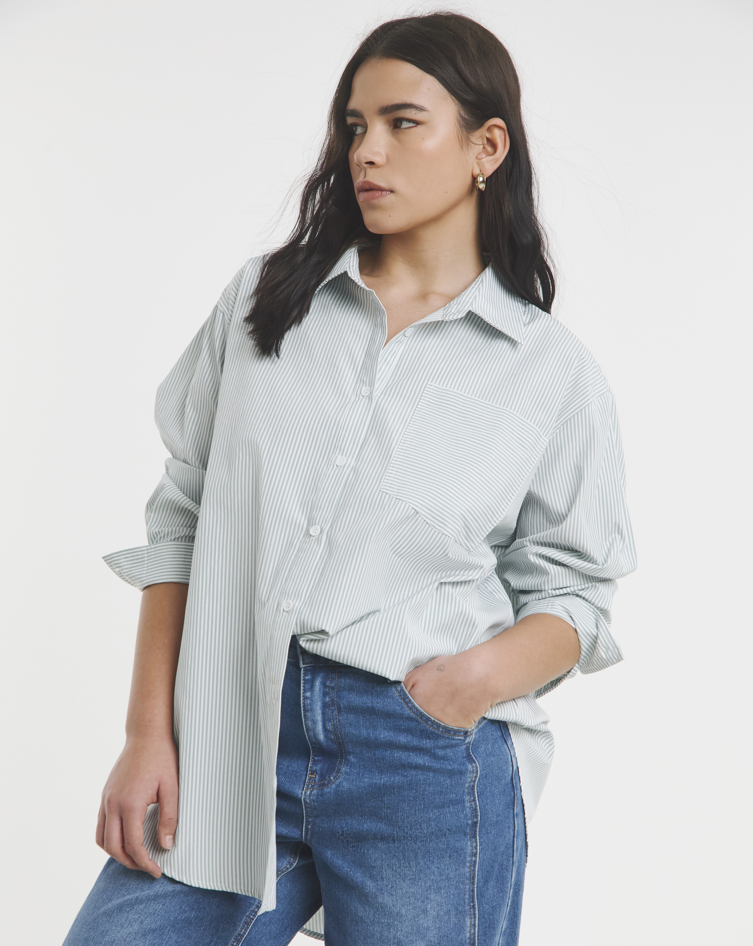Simply Be Mixed Stripe Shirt