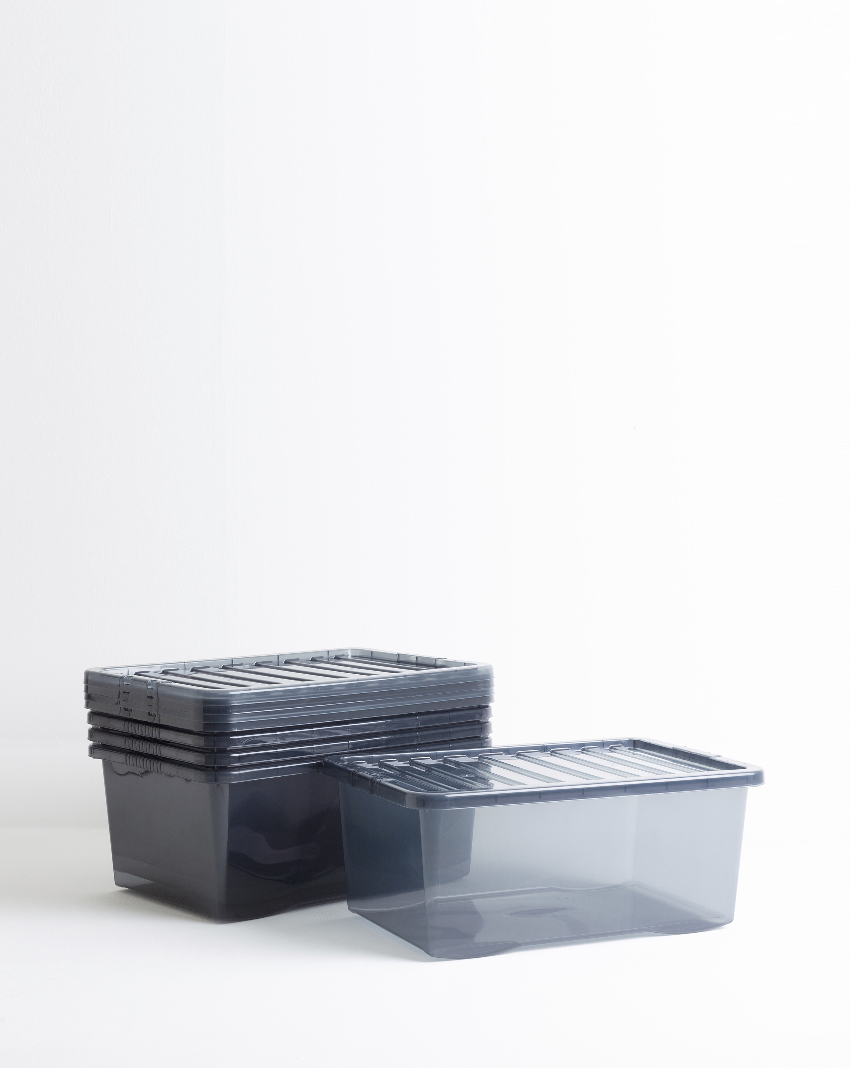 Wham Grey Crystal 45L Box And Lid 5Pk