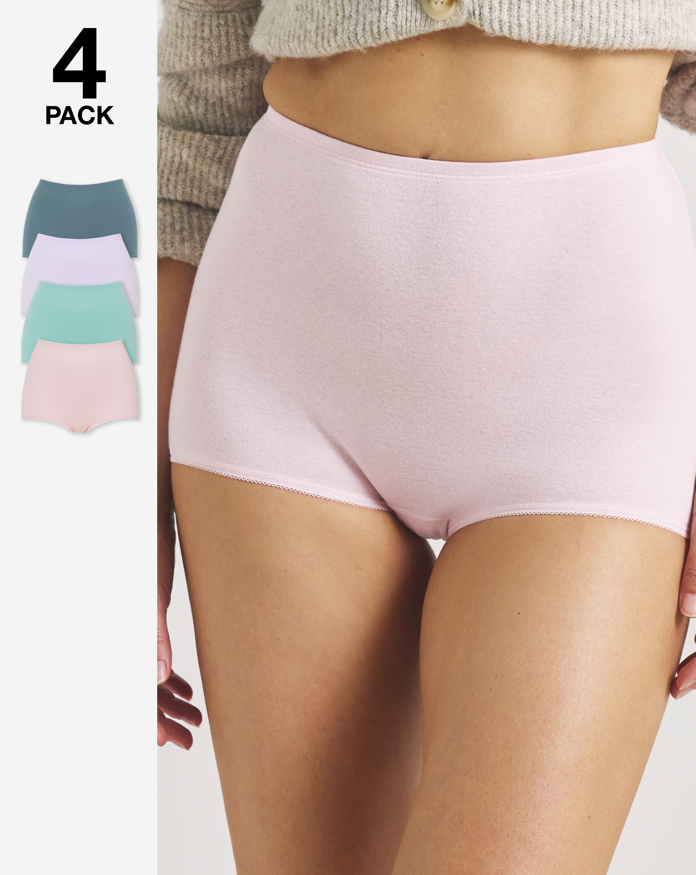 4 Pack Comfort Short Knickers