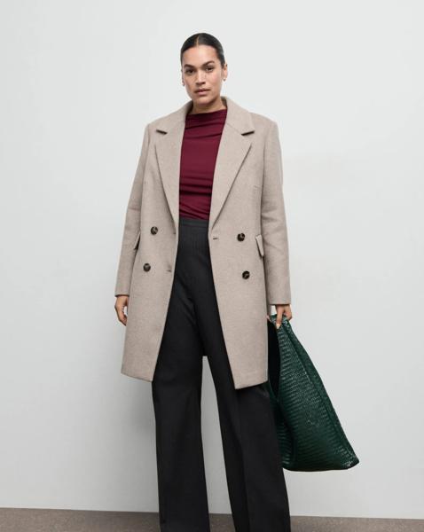 Mango Wool Mix Double Breasted Coat