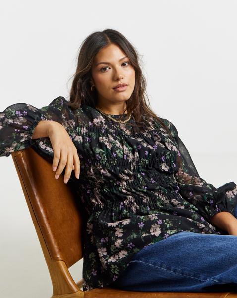 Georgette Shirred Blouse