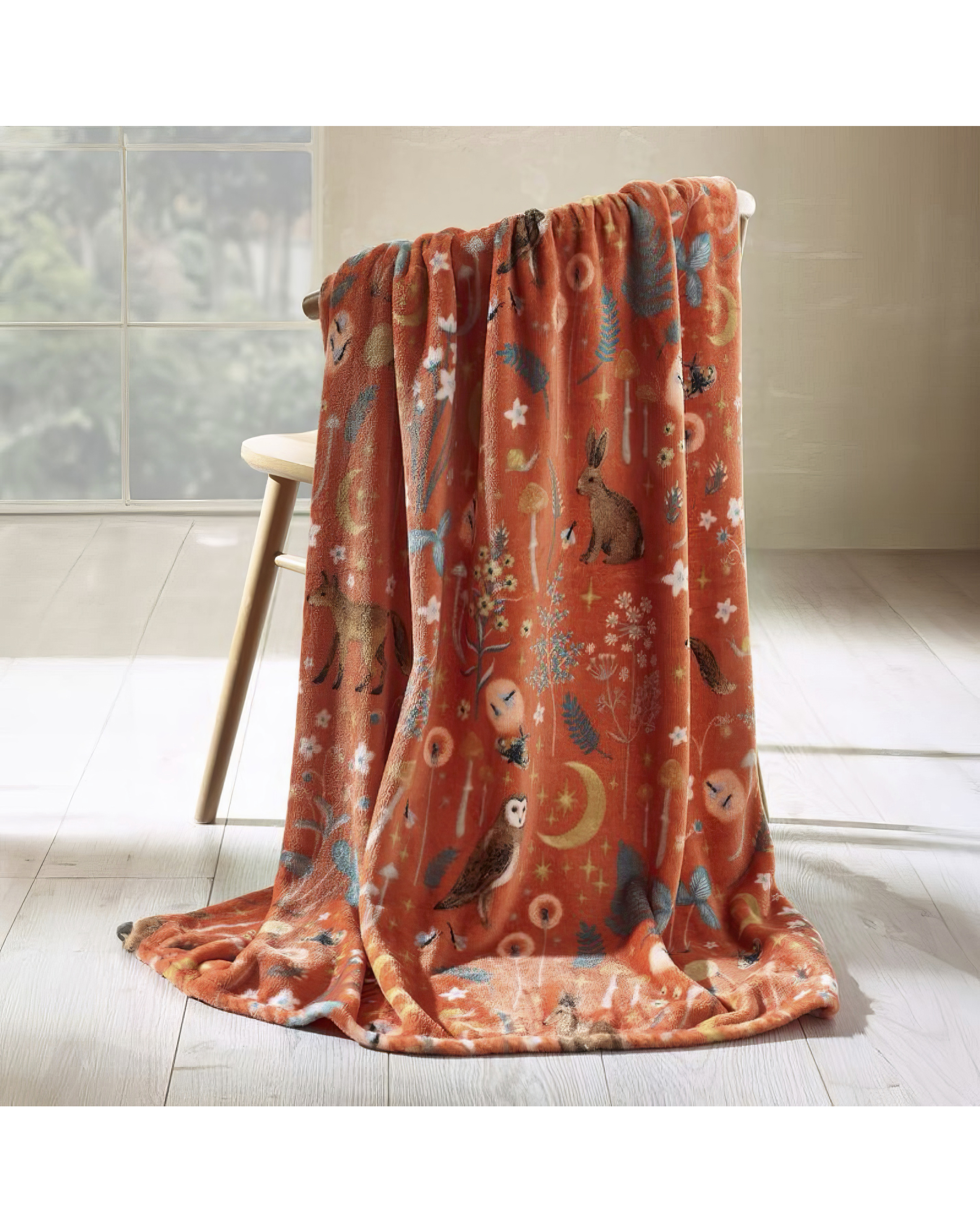 Catherine Lansfield Fleece Throw Orange