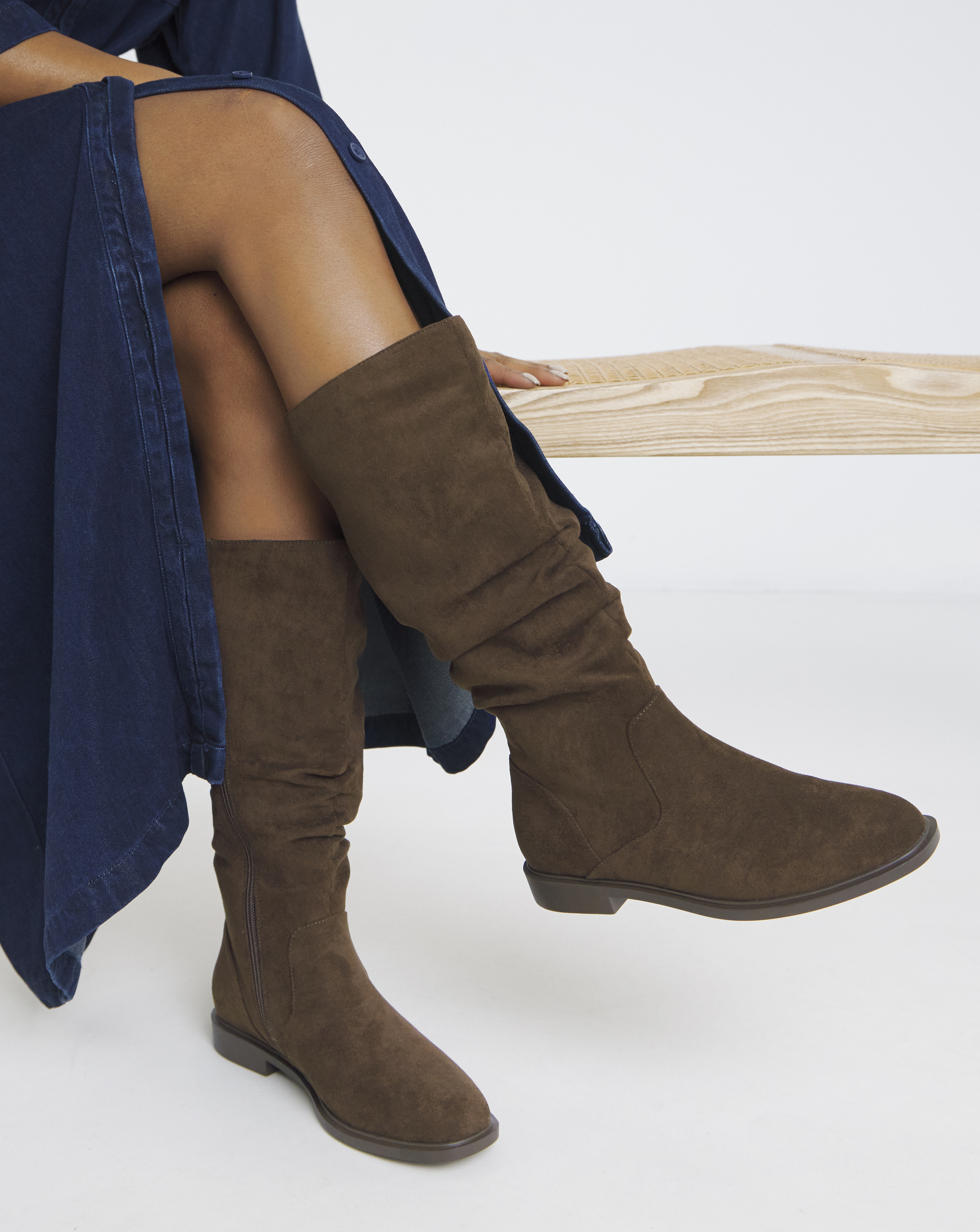Knee High Ruched Boot EEE Std