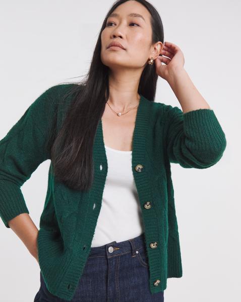 SPONGE CABLE CARDIGAN