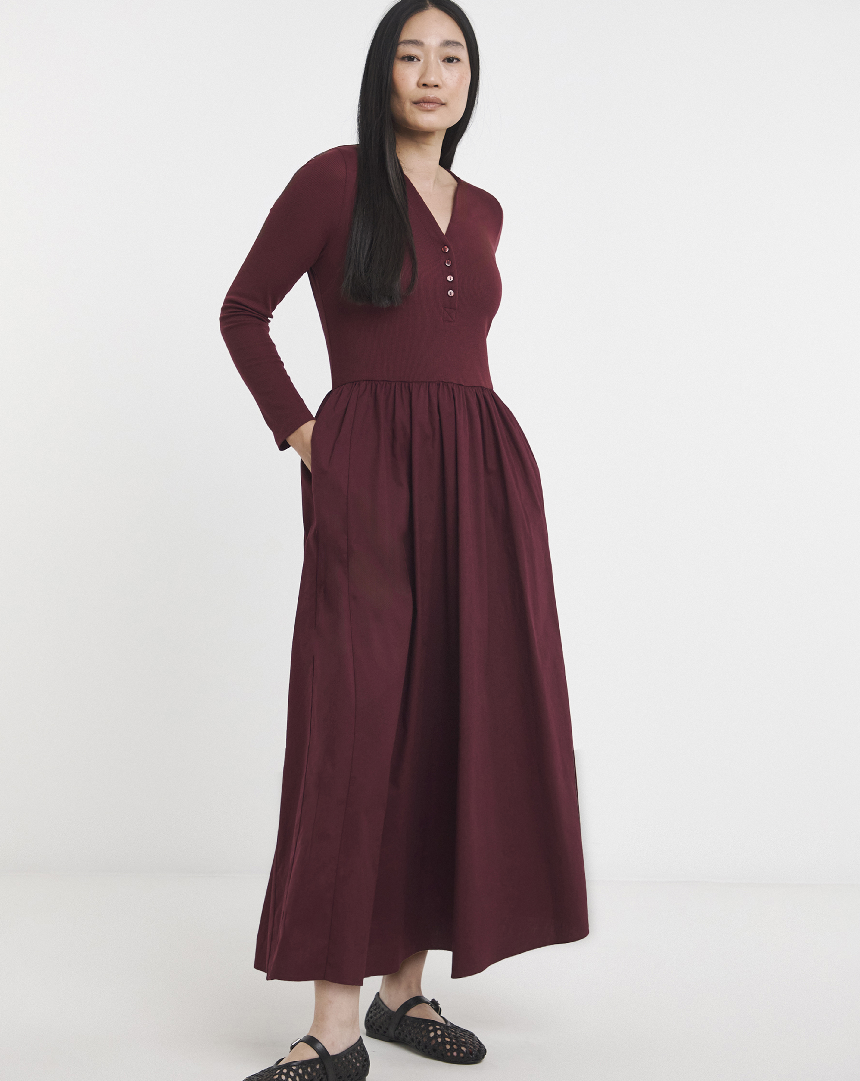 Poplin 2 in 1 Henley Dress