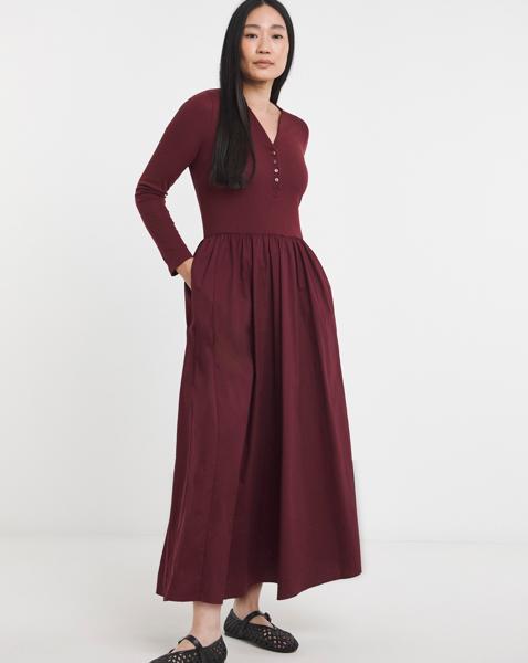 Poplin 2 in 1 Henley Dress