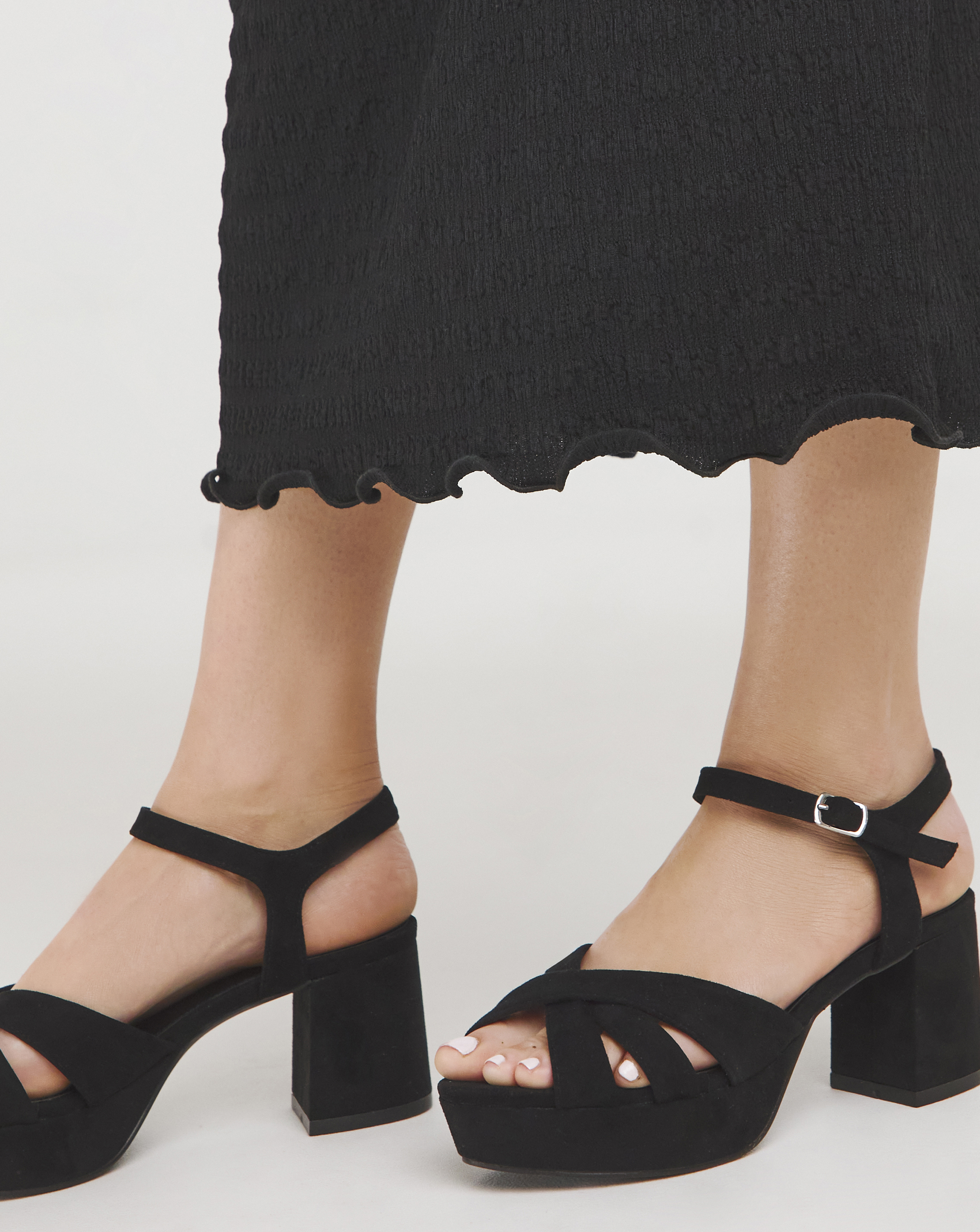 Strap Detail Platform Sandal Wide Fit