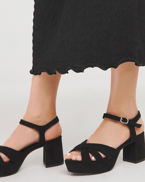 Strap Detail Platform Sandal Wide Fit