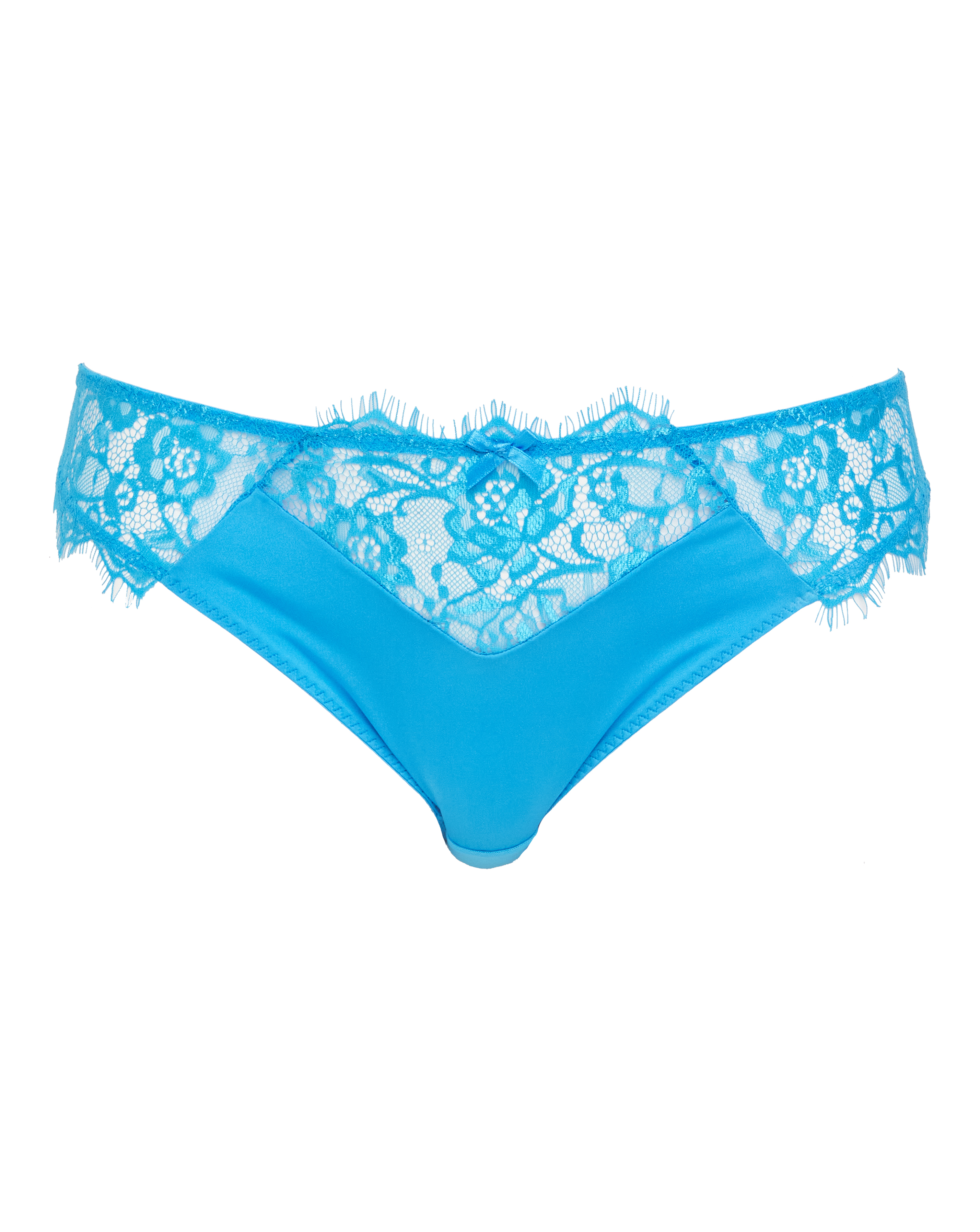 Figleaves Pulse Lace Brazilian In Aqua | UK Size 8 Women's