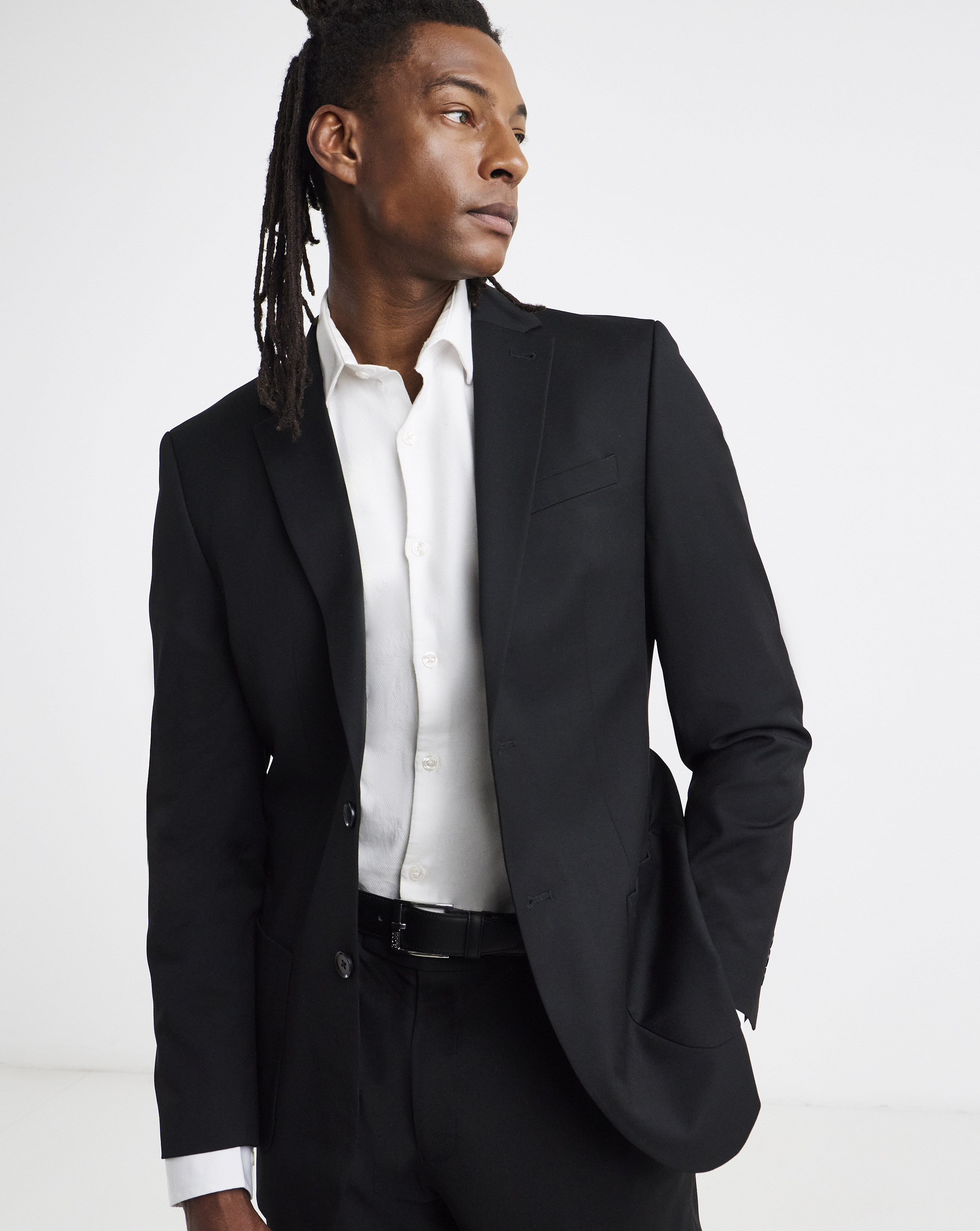 Stretch Blazer with Patch Pockets