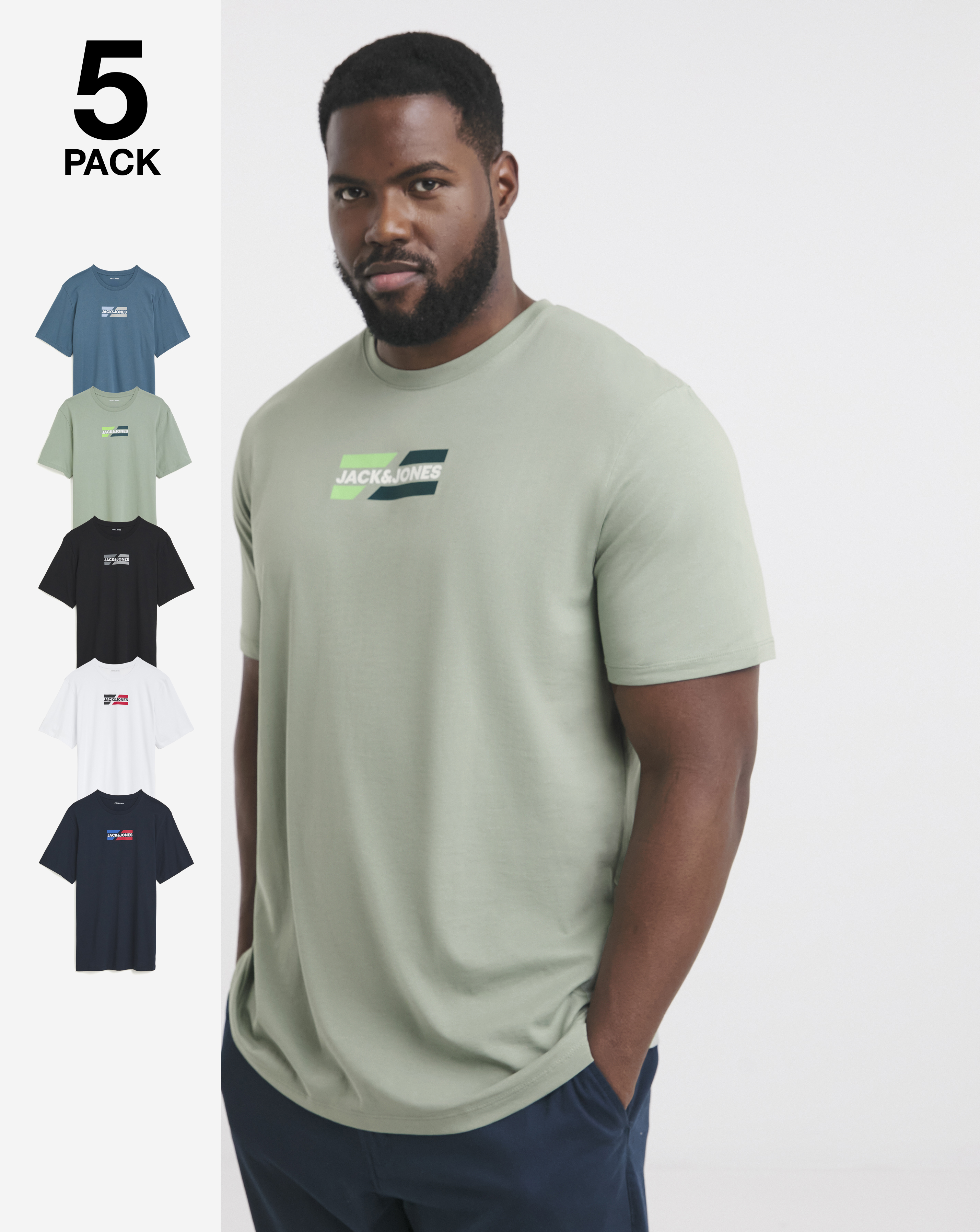 Jack & Jones Corp Logo T-Shirt 5 Pack
