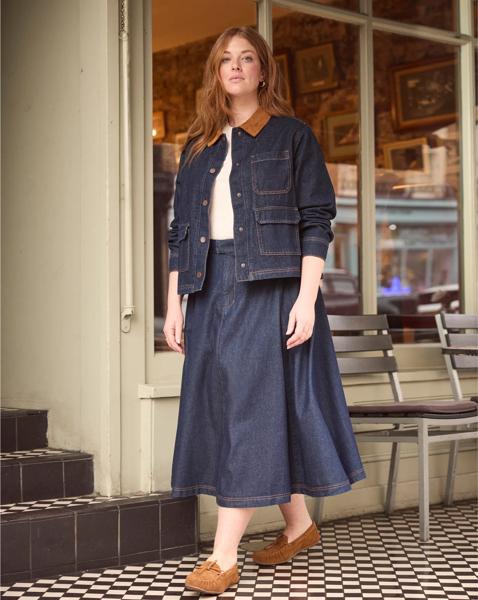 Seamed Full Circle Midi Skirt