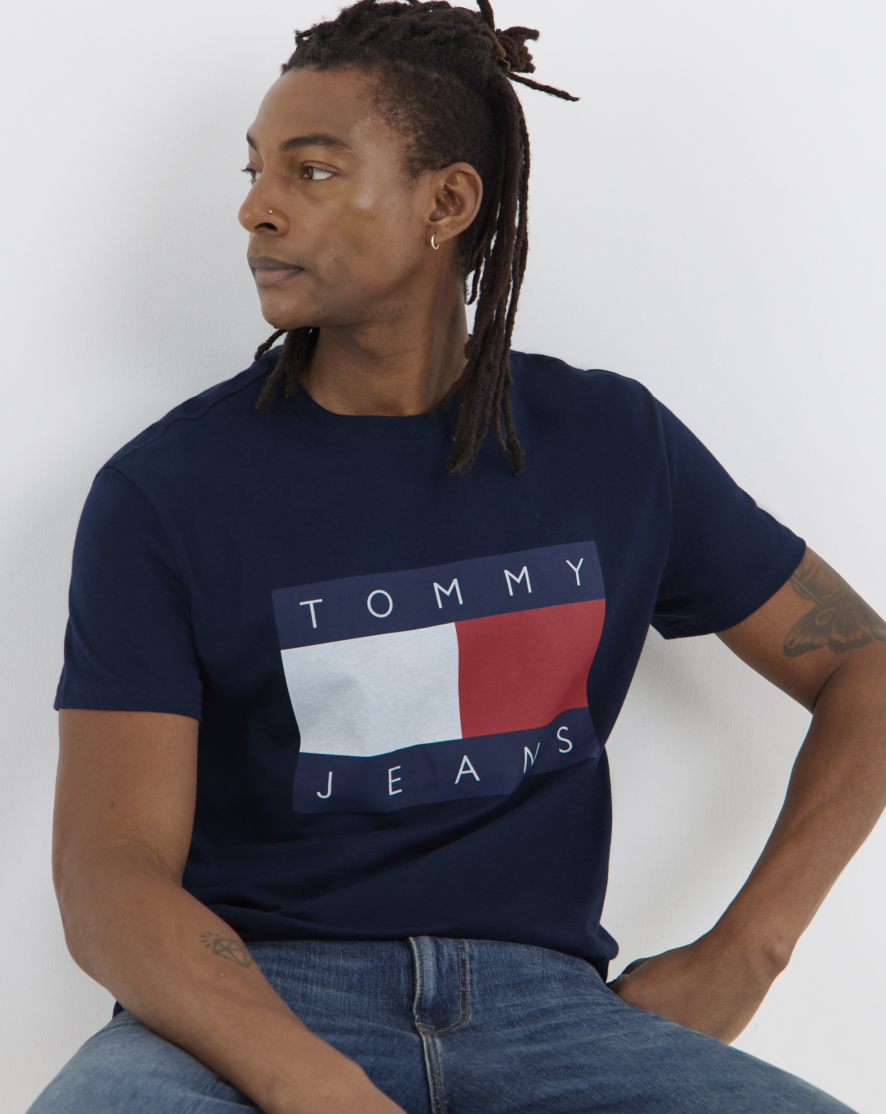 Tommy Jeans Flag T-Shirt - Navy