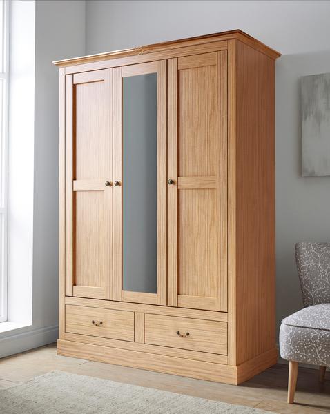 Julipa Ashford 3 Door 2 Drawer Wardrobe with Mirror - Image