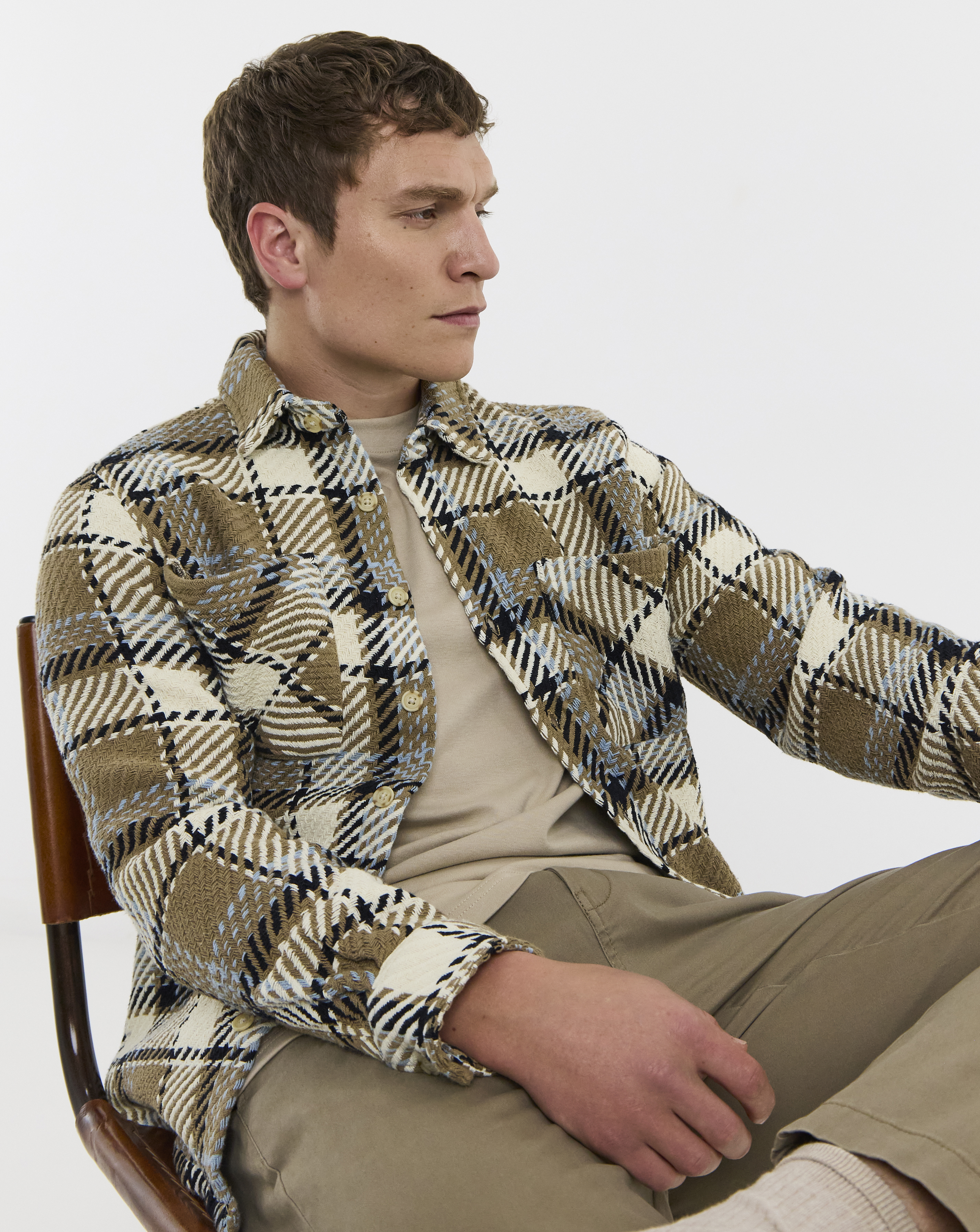 Heavy Textured Check Overshirt