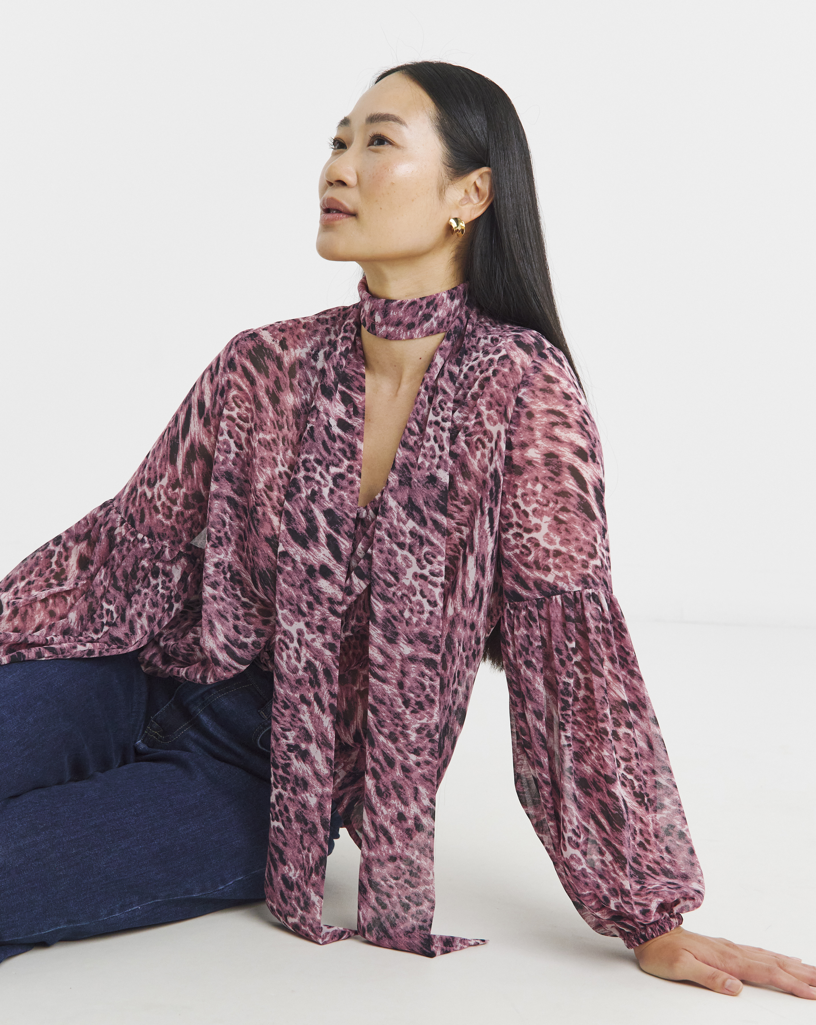 Georgette Collarless Blouse