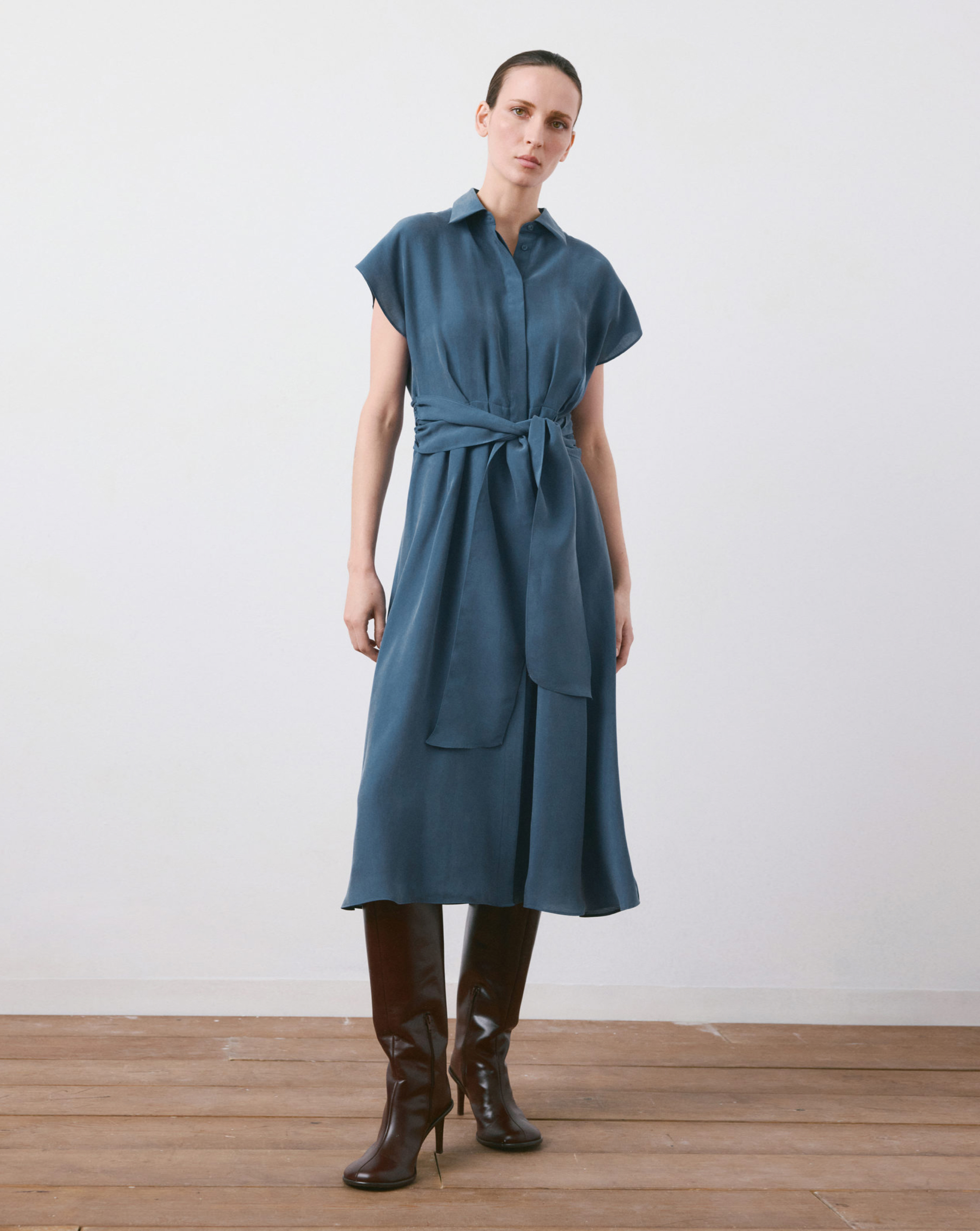 Mango Belt Shirt Dress Maca