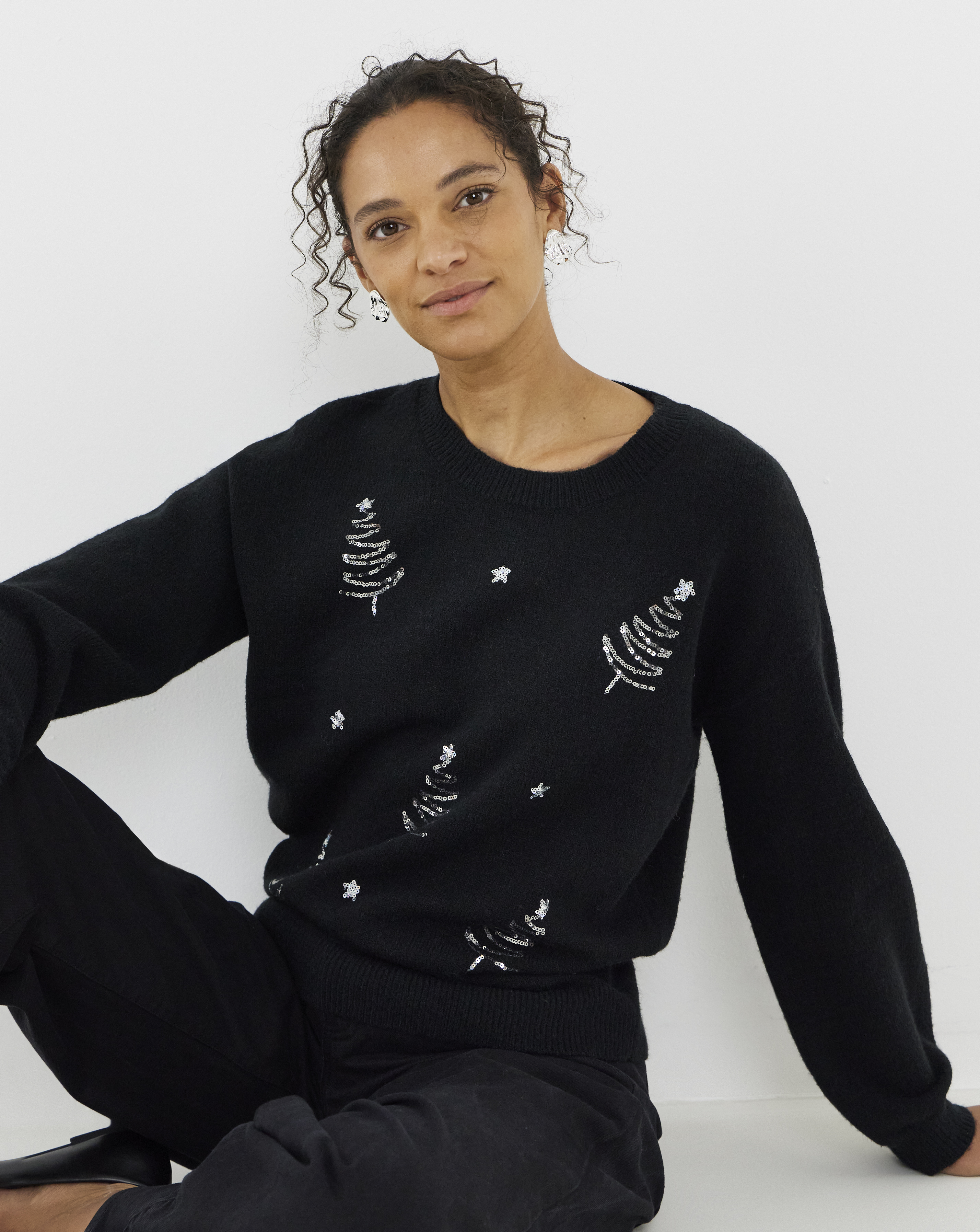 Sequin Tree Jumper
