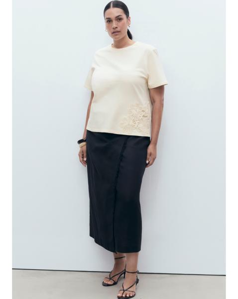 Mango Floral Applique T-Shirt