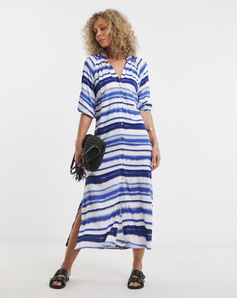 Kaftan Button Through Shirt Dress