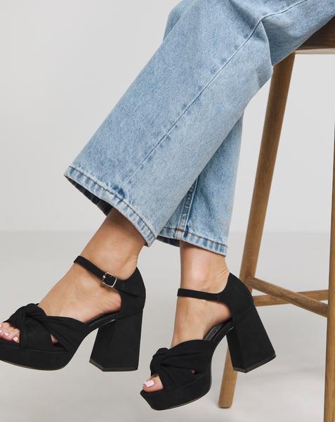 Knot Detail Platform Sandal Ex Wide Fit
