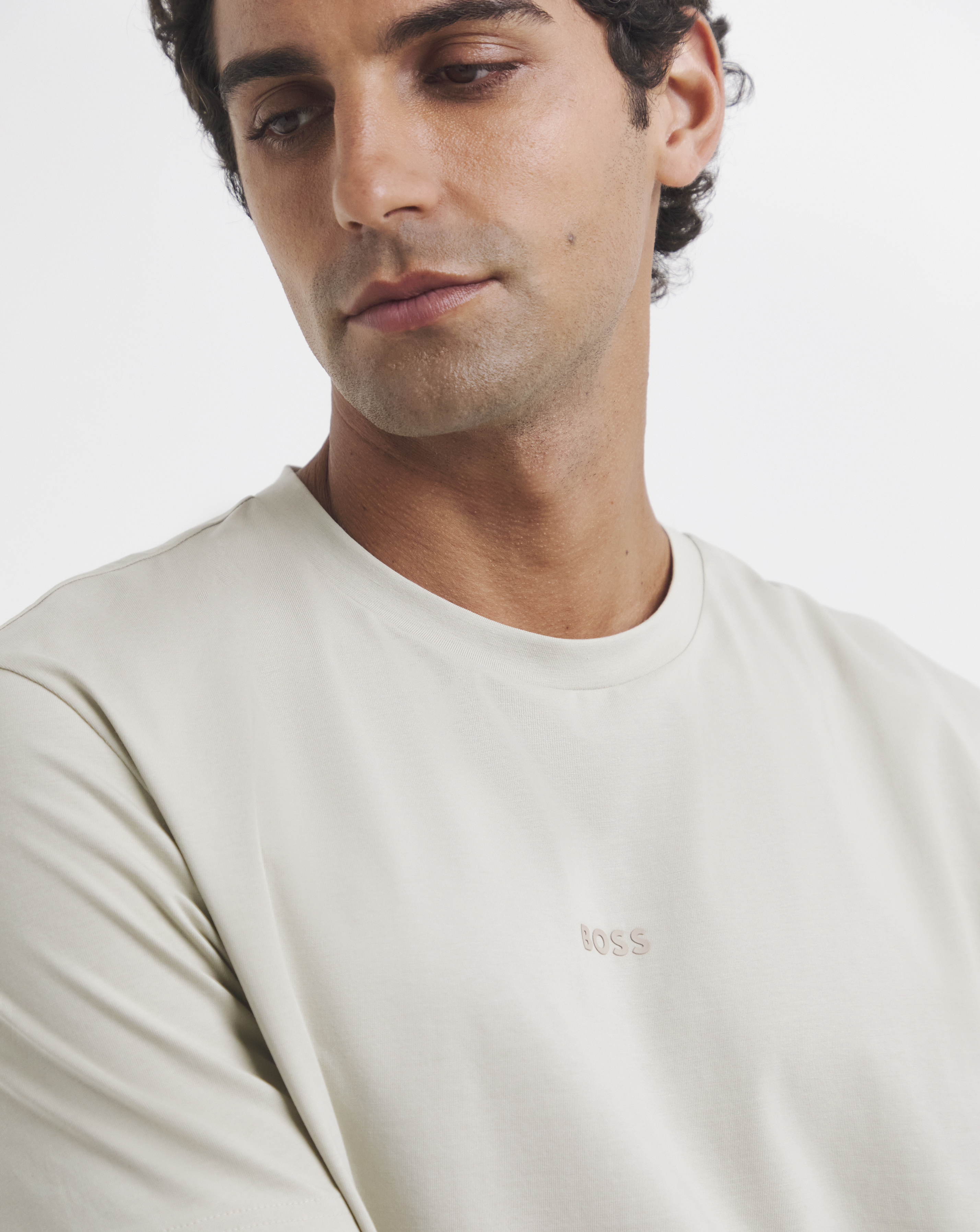 BOSS Centre Logo T-Shirt - Beige