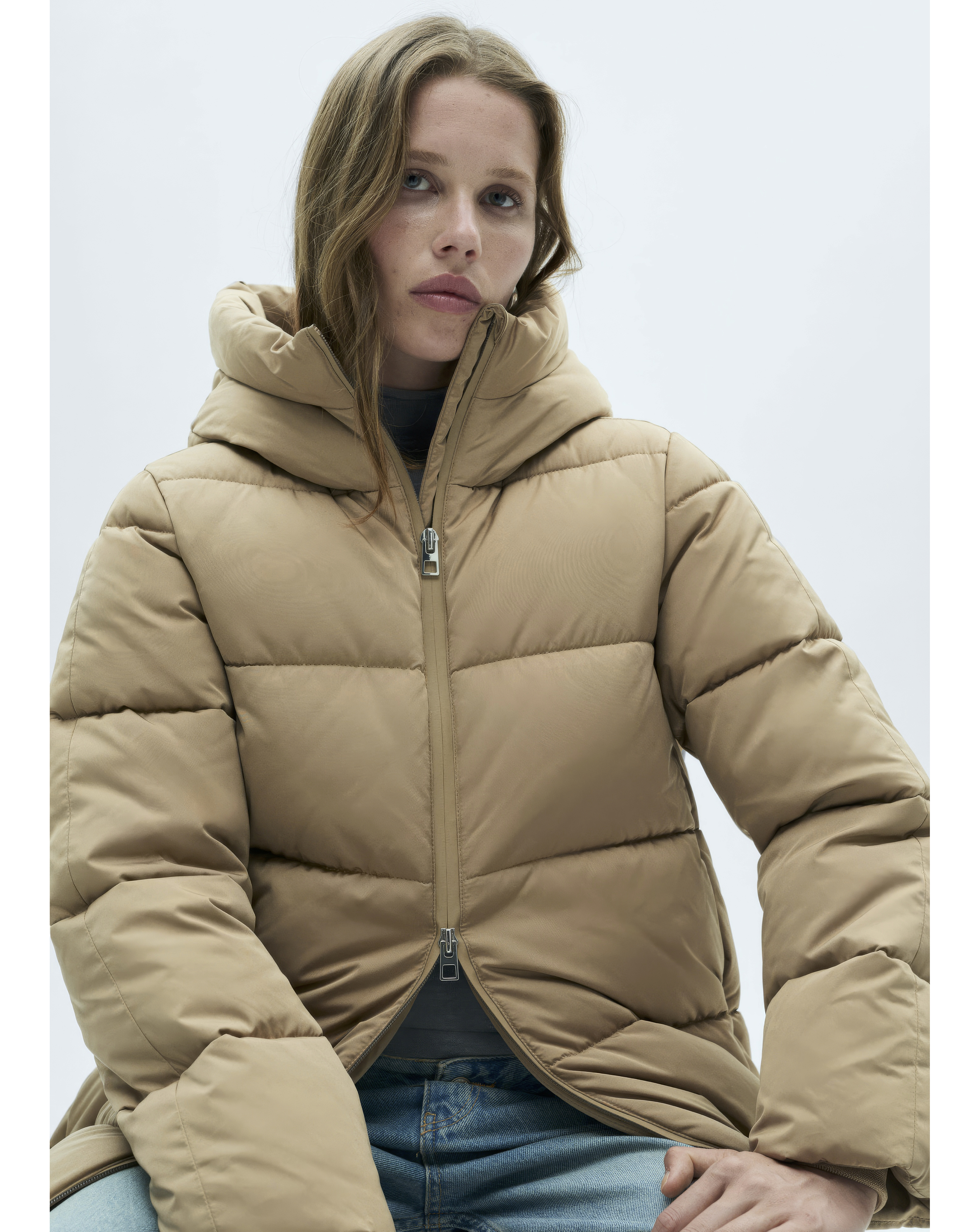Mango Women's Beige Puffer Coat Tokyo Xxl