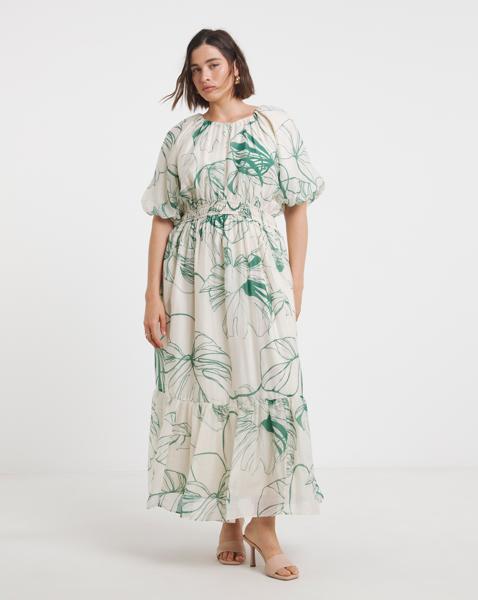 Joanna Hope Puff Sleeve Printed Dress - Image