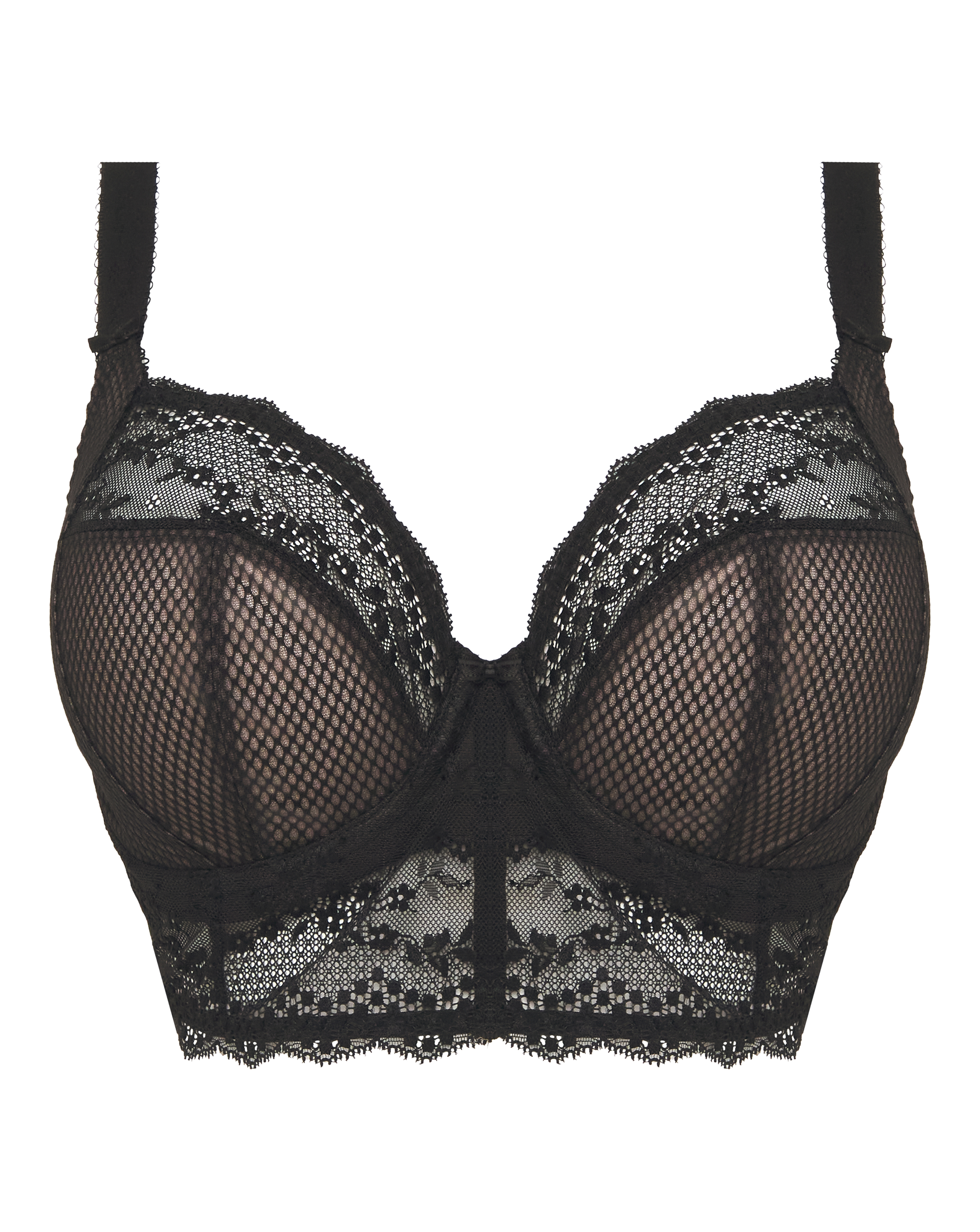 Elomi Charley Wired Longline Bra - Black - 36FF