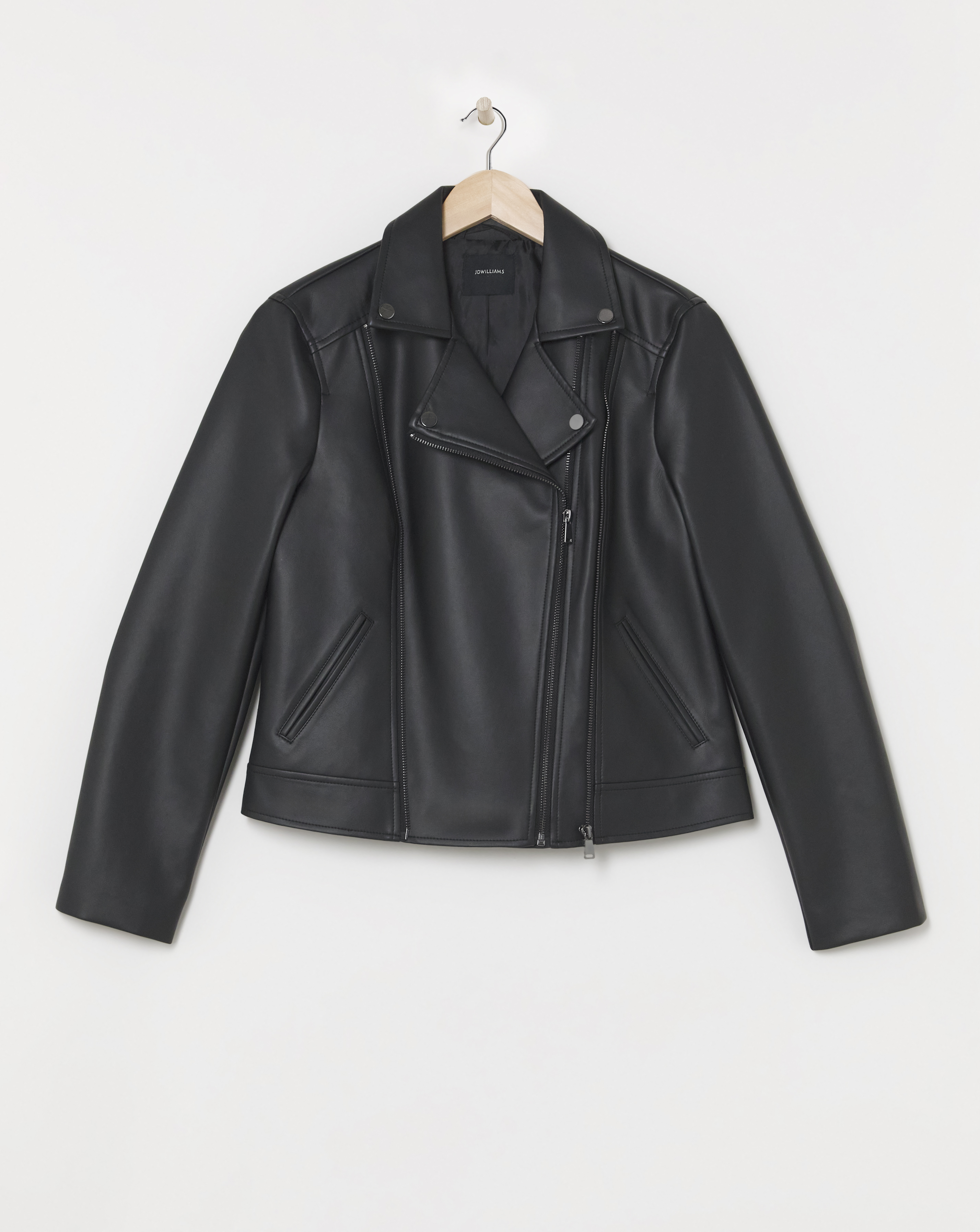 Double Zip Faux Leather Biker