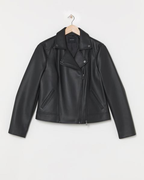 Double Zip Faux Leather Biker