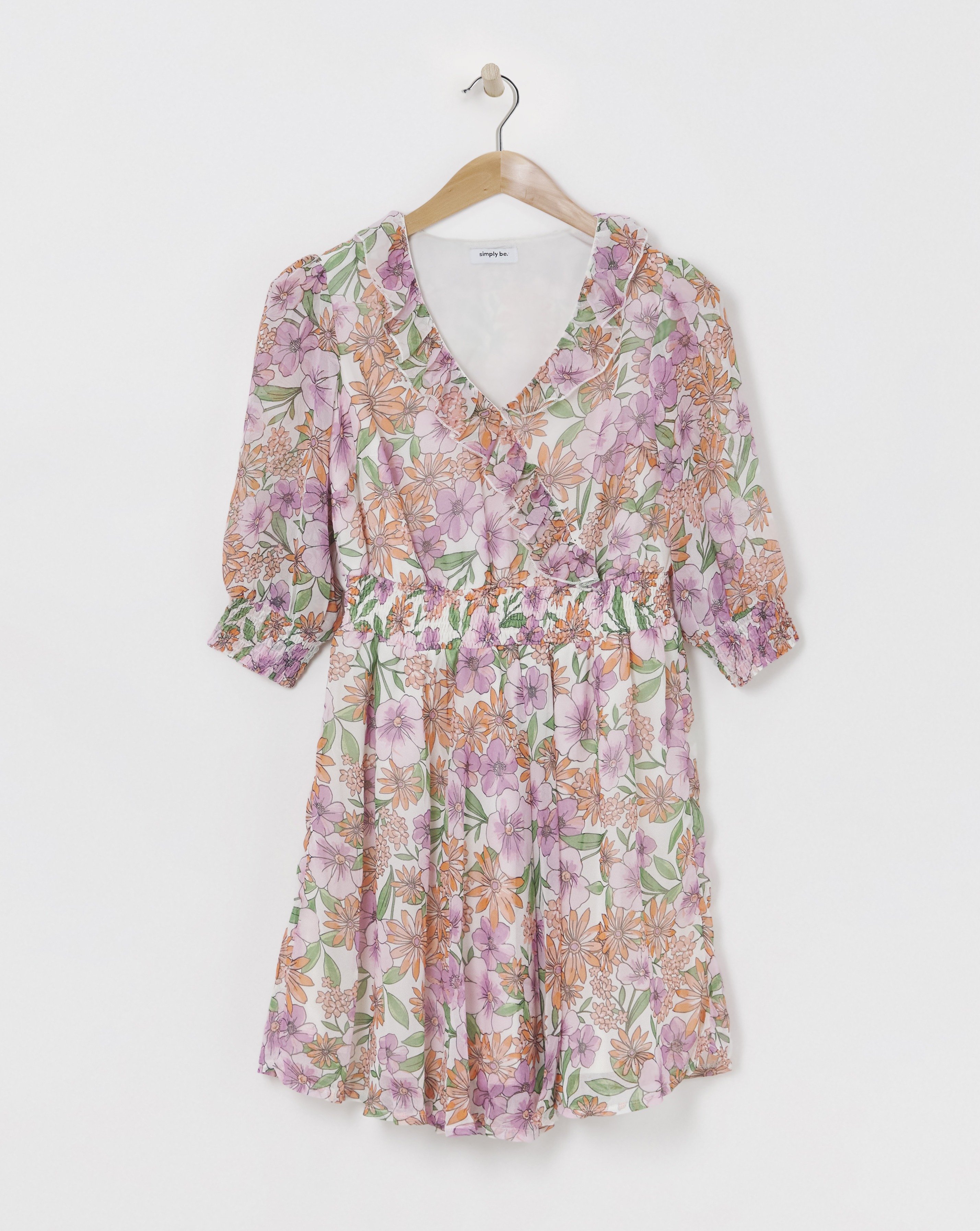 Simply Be - Women's Wrap Georgette Skater Dress - Size 10 - Floral print