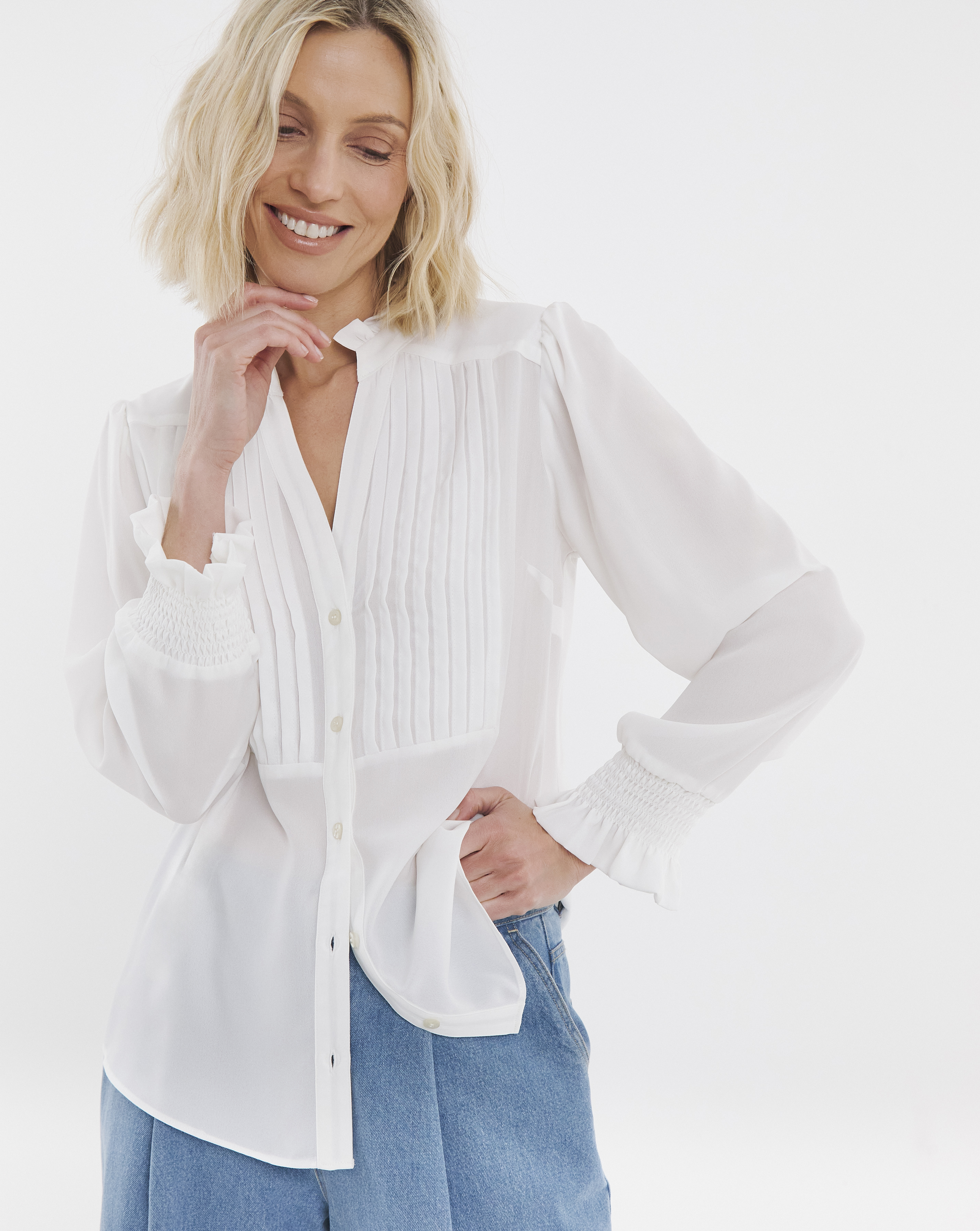 Tux Detail Blouse