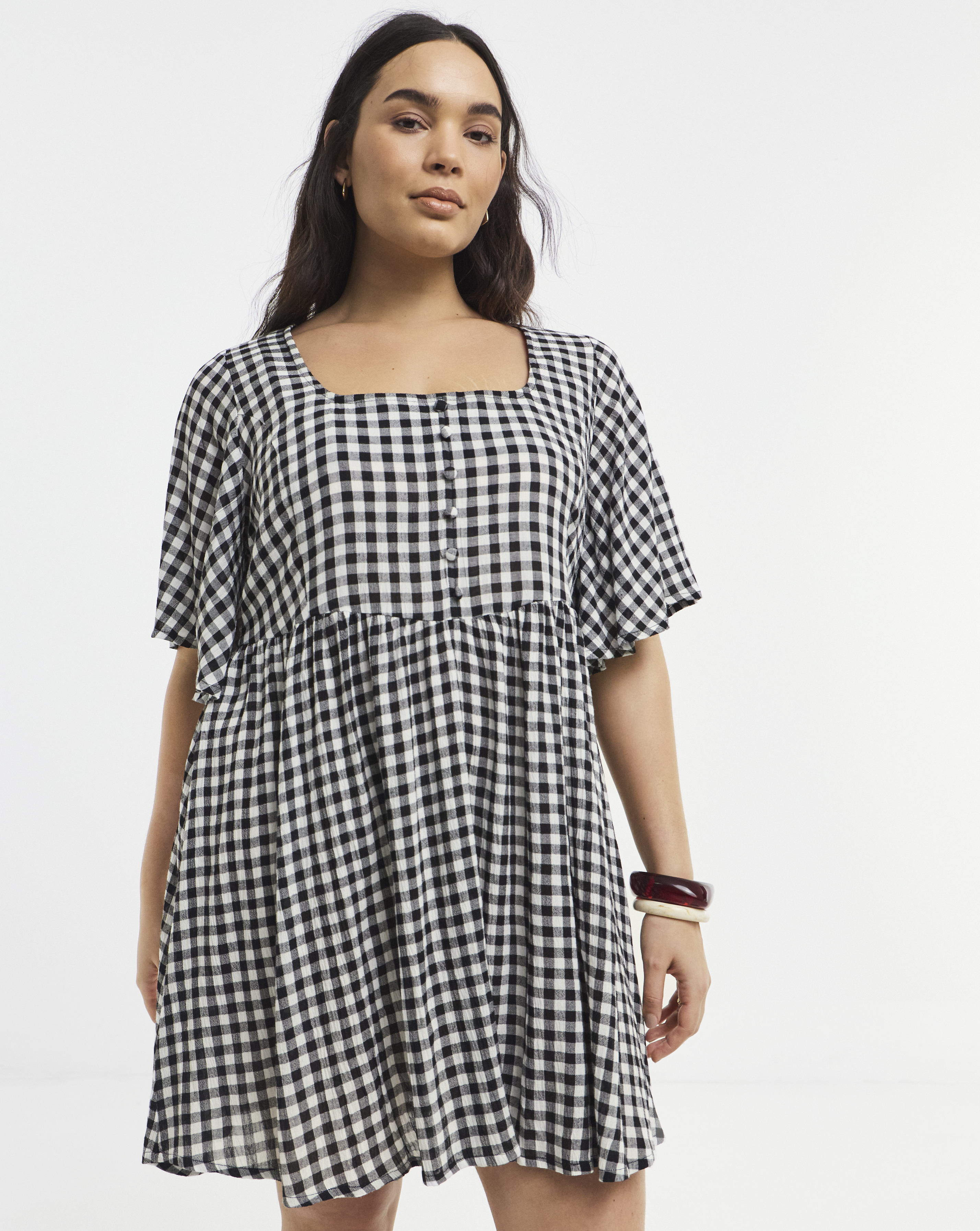 Gingham Historic Detail Skater Dress