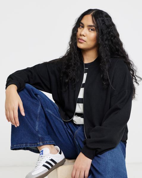 Cut & Sew Zip Up Bomber Jacket