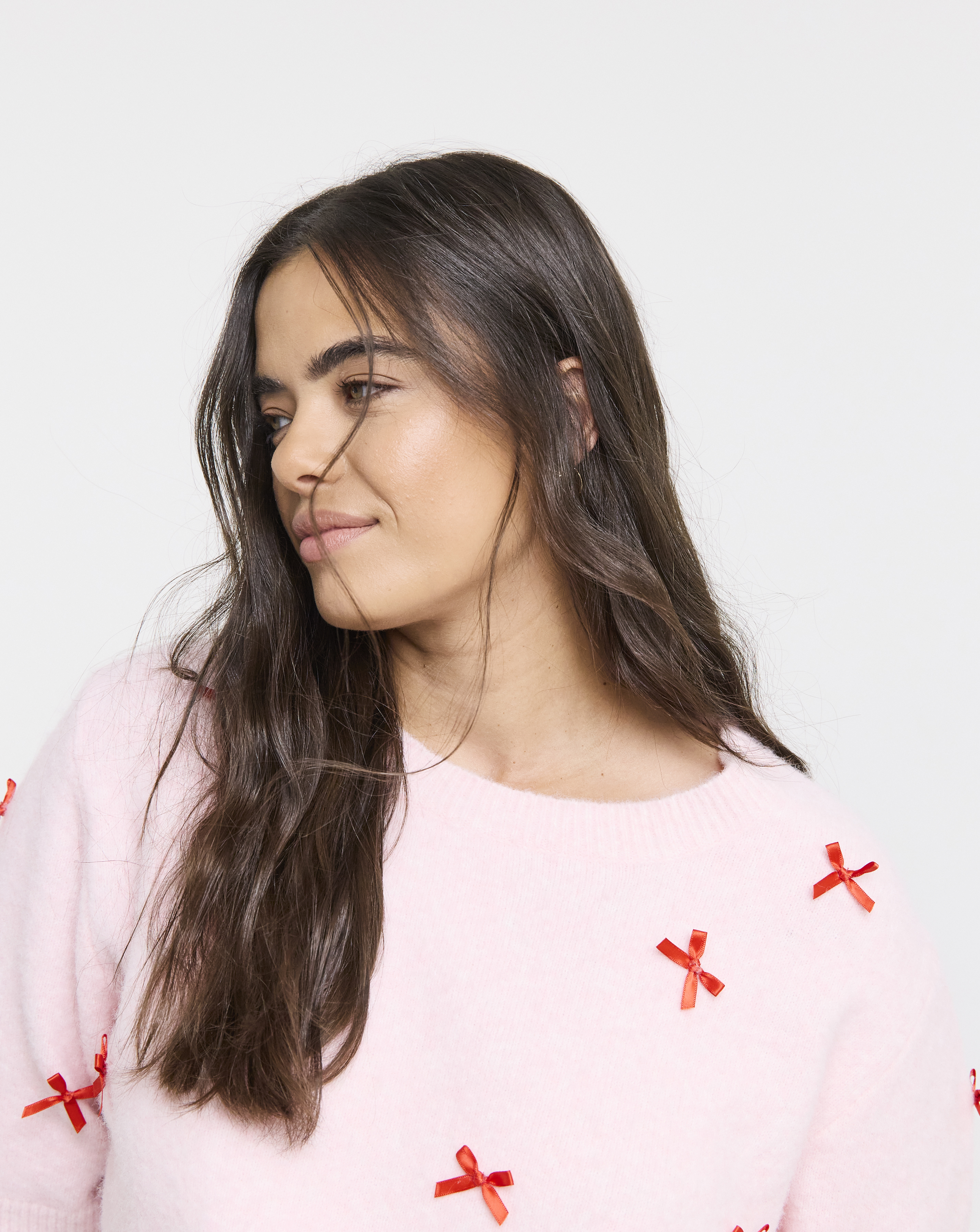 Embroidered Bow Knitted Jumper