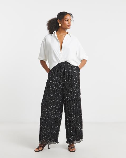 Joanna Hope Crinkle Wide Leg Trousers