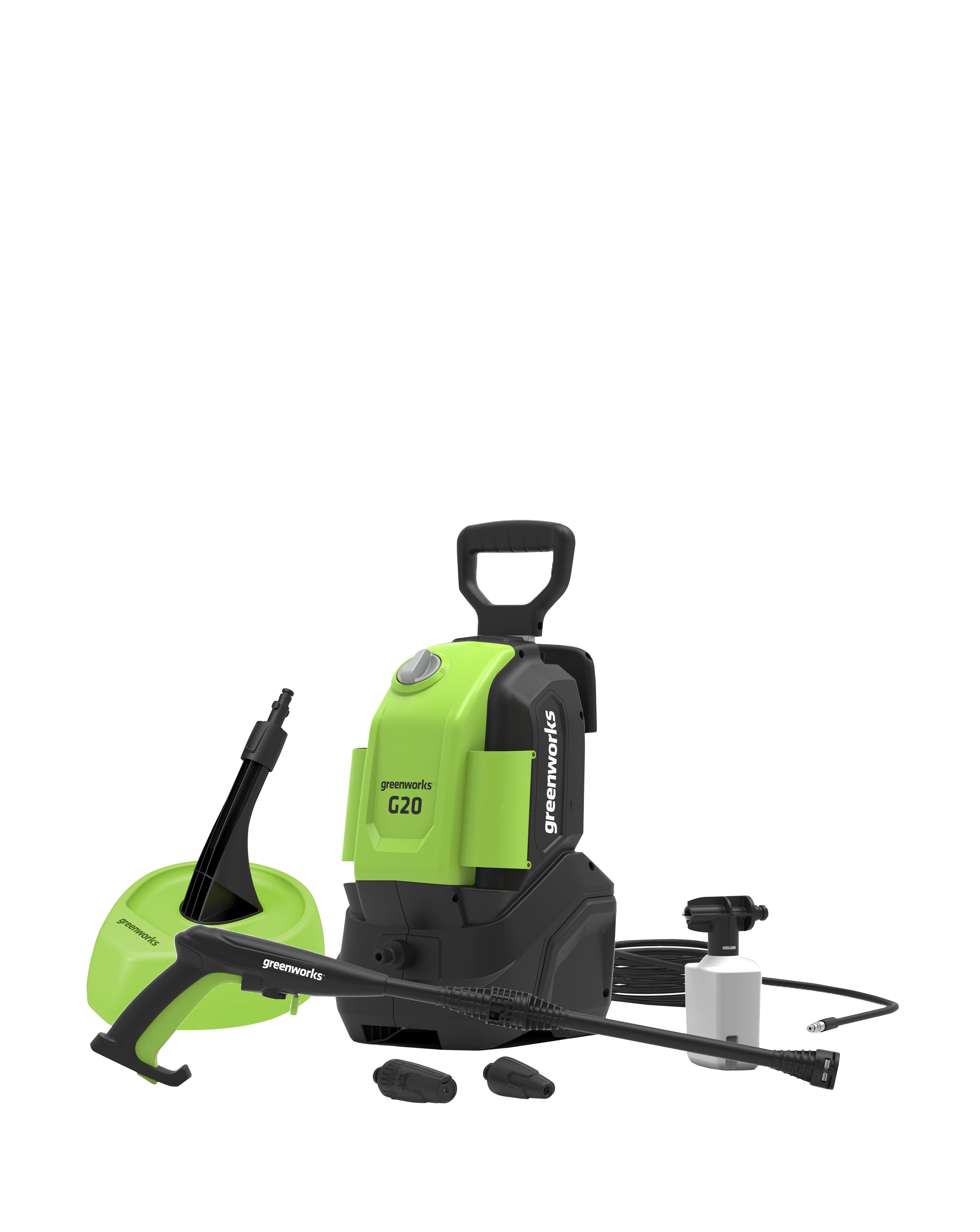 Greenworks 110 Bar 1400w Pressure Washer - Electric High-Pressure Cleaner for Home and Car
