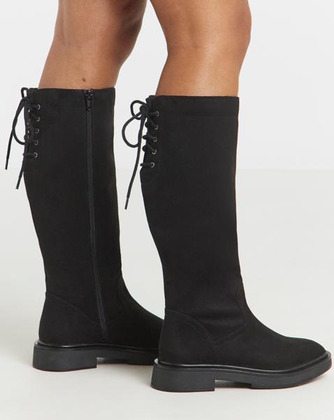 Rome Lace Up Back Riding Boots - Extra Wide Fit (EEE) & Super Curvy Calf - Image