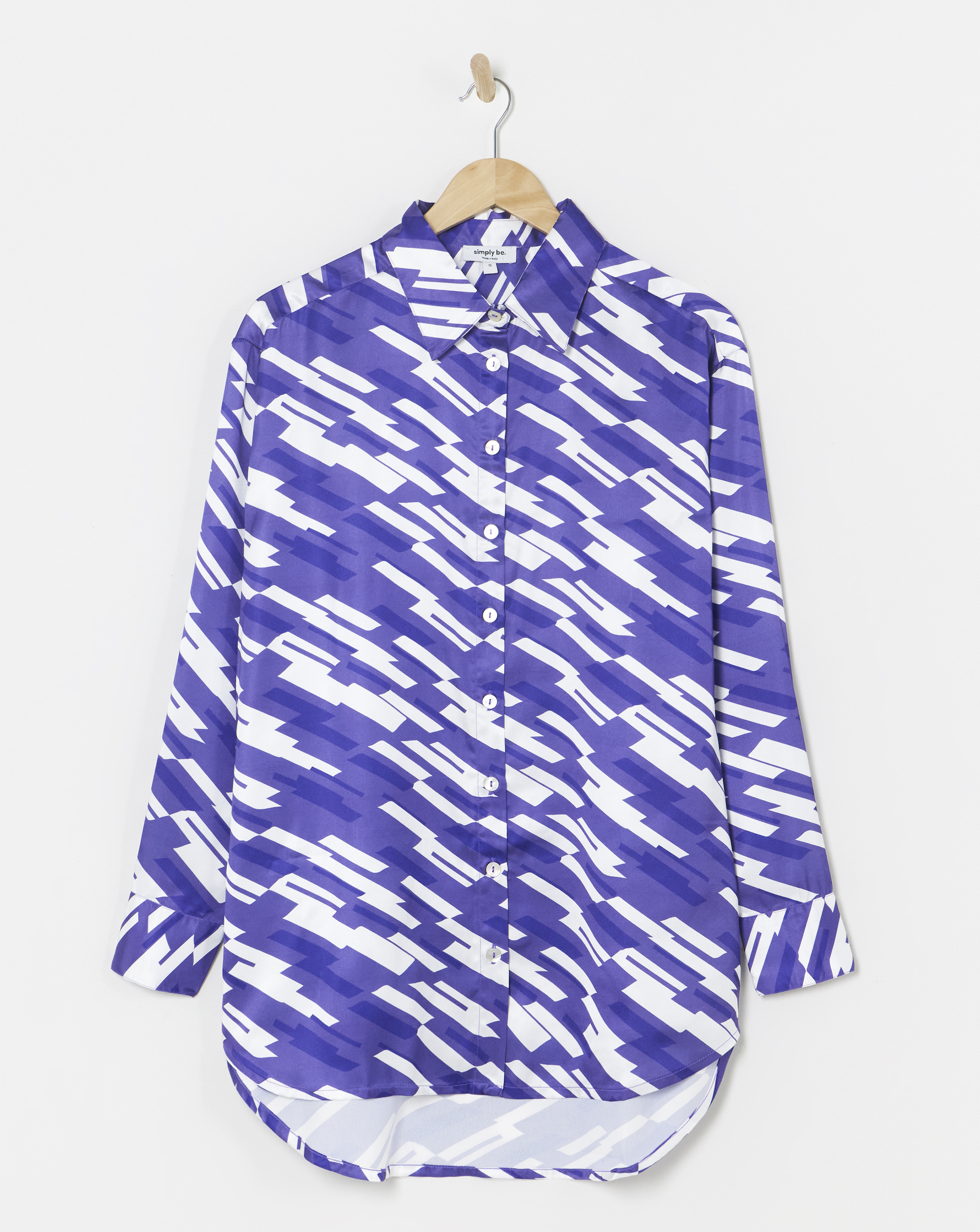 Geo Print Relaxed Satin Shirt