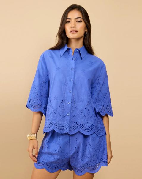 LM Blue Embroidered Shirt