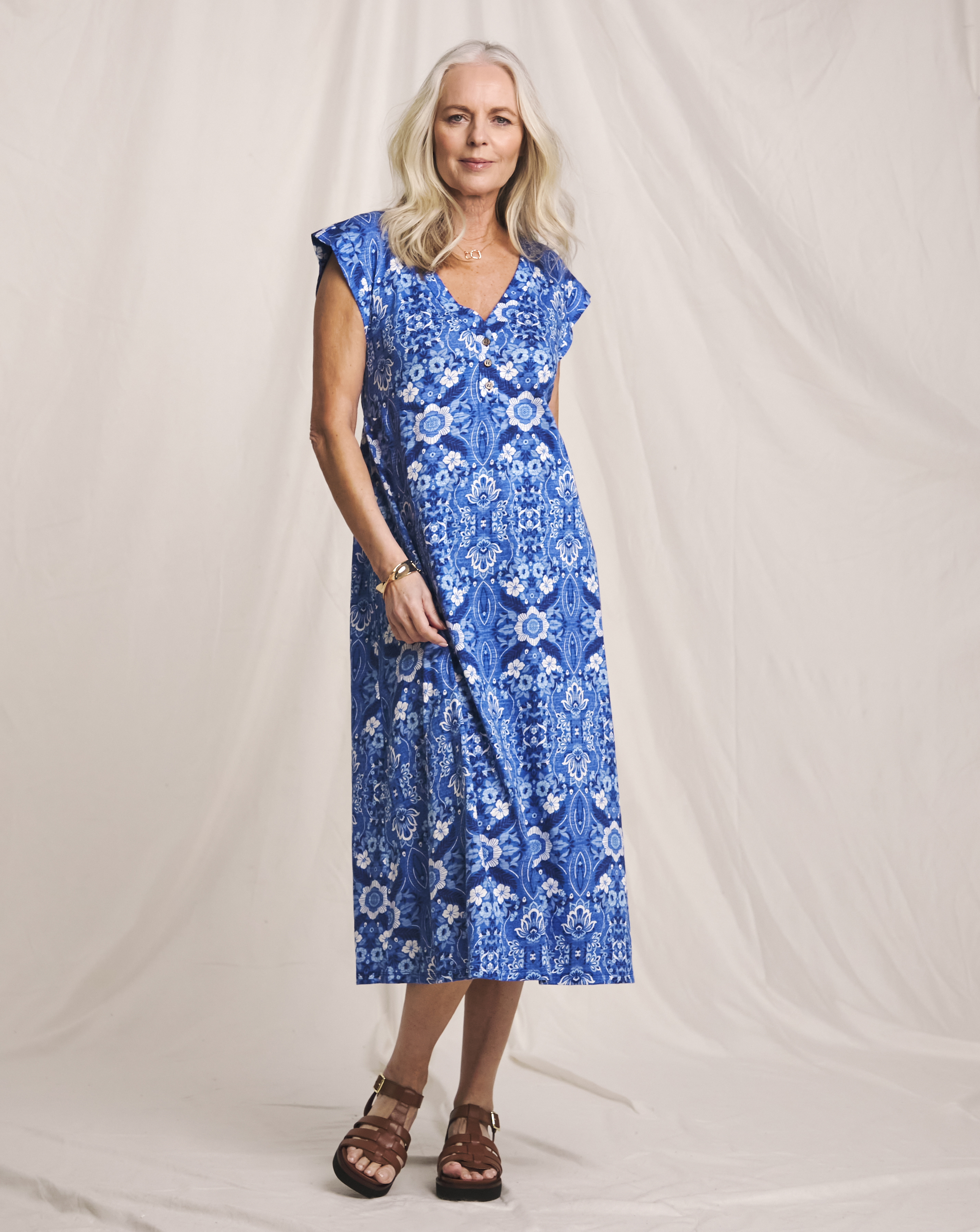 Julipa Pure Cotton Printed Midi Dress