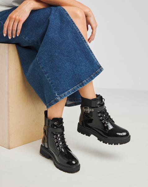 Lace Up Utility Ankle Boot Extra Wide