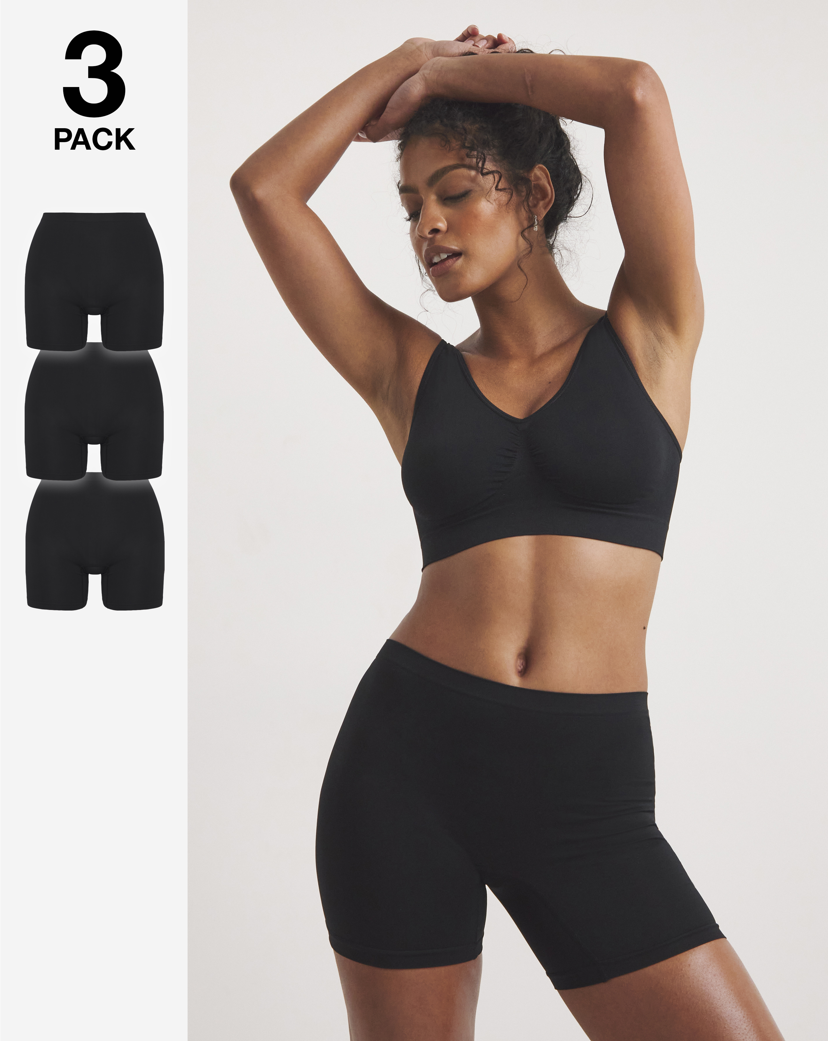 3 Pack Seamless Comfort Shorts
