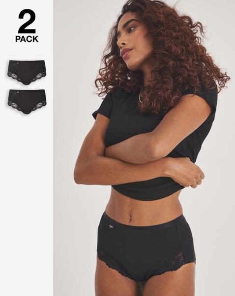Sloggi 2Pk Romance Maxi Knickers Black